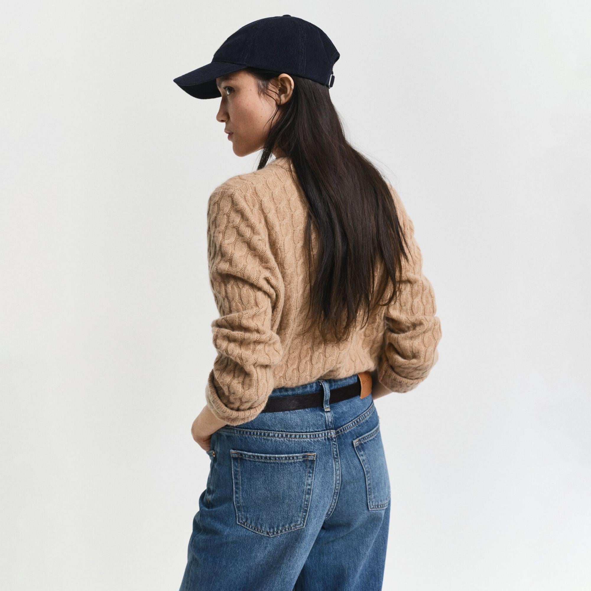 GANT Kadın Kahverengi Regular Fit Triko