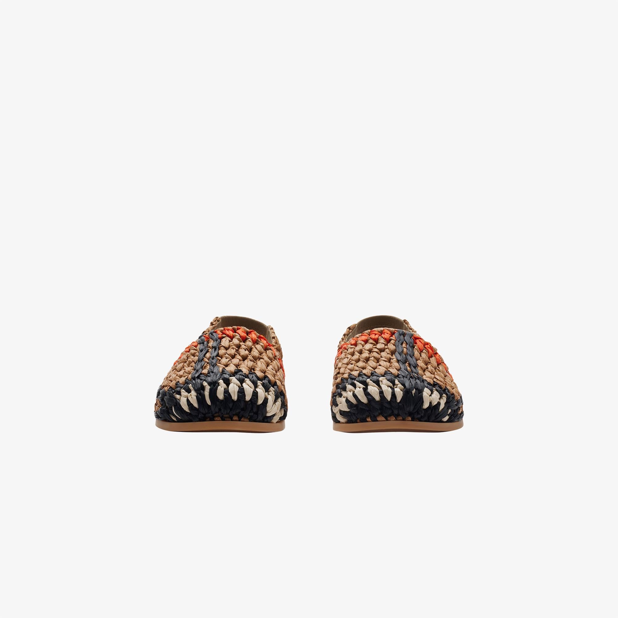 Burberry Cleeve Raffia Çocuk Bej Yün Karışımlı Sandalet