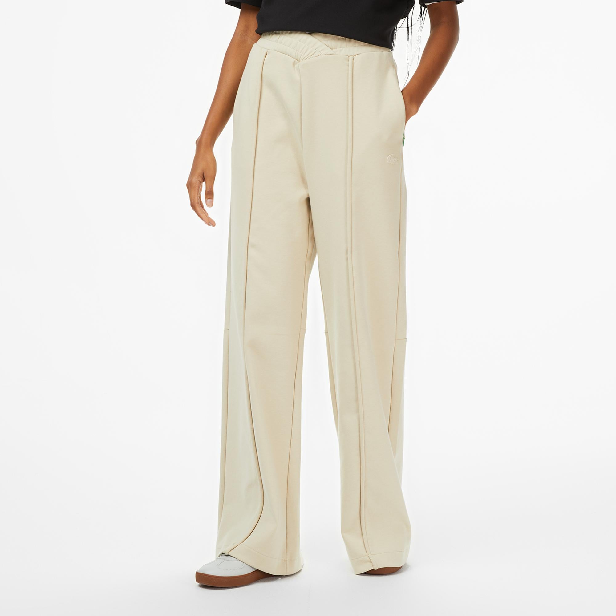 Lacoste x House of SuperStep Relaxed Fit Kadın Bej Eşofman Altı