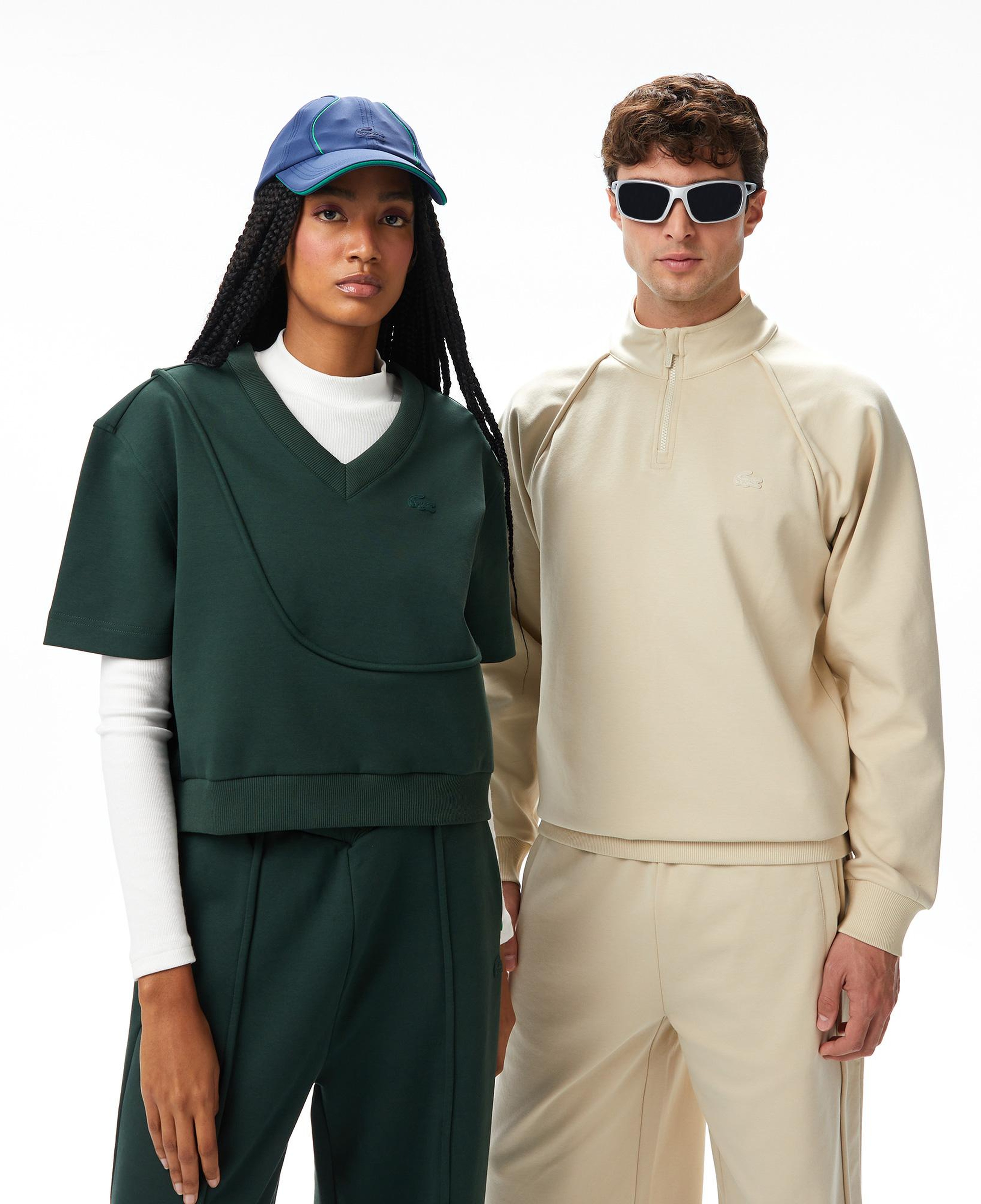 Lacoste x House of SuperStep Relaxed Fit Erkek Bej Sweatshirt