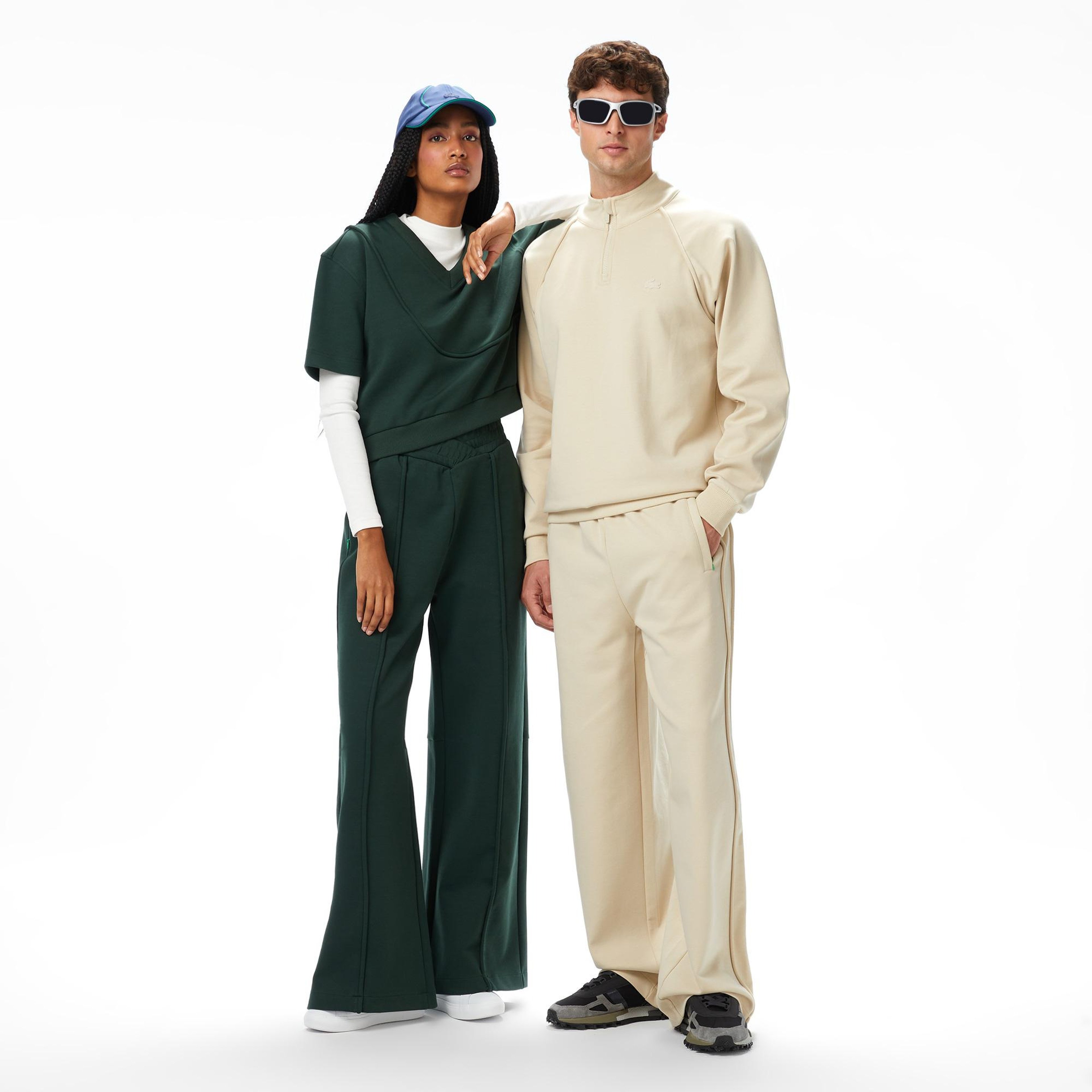 Lacoste x House of SuperStep Relaxed Fit Erkek Bej Sweatshirt