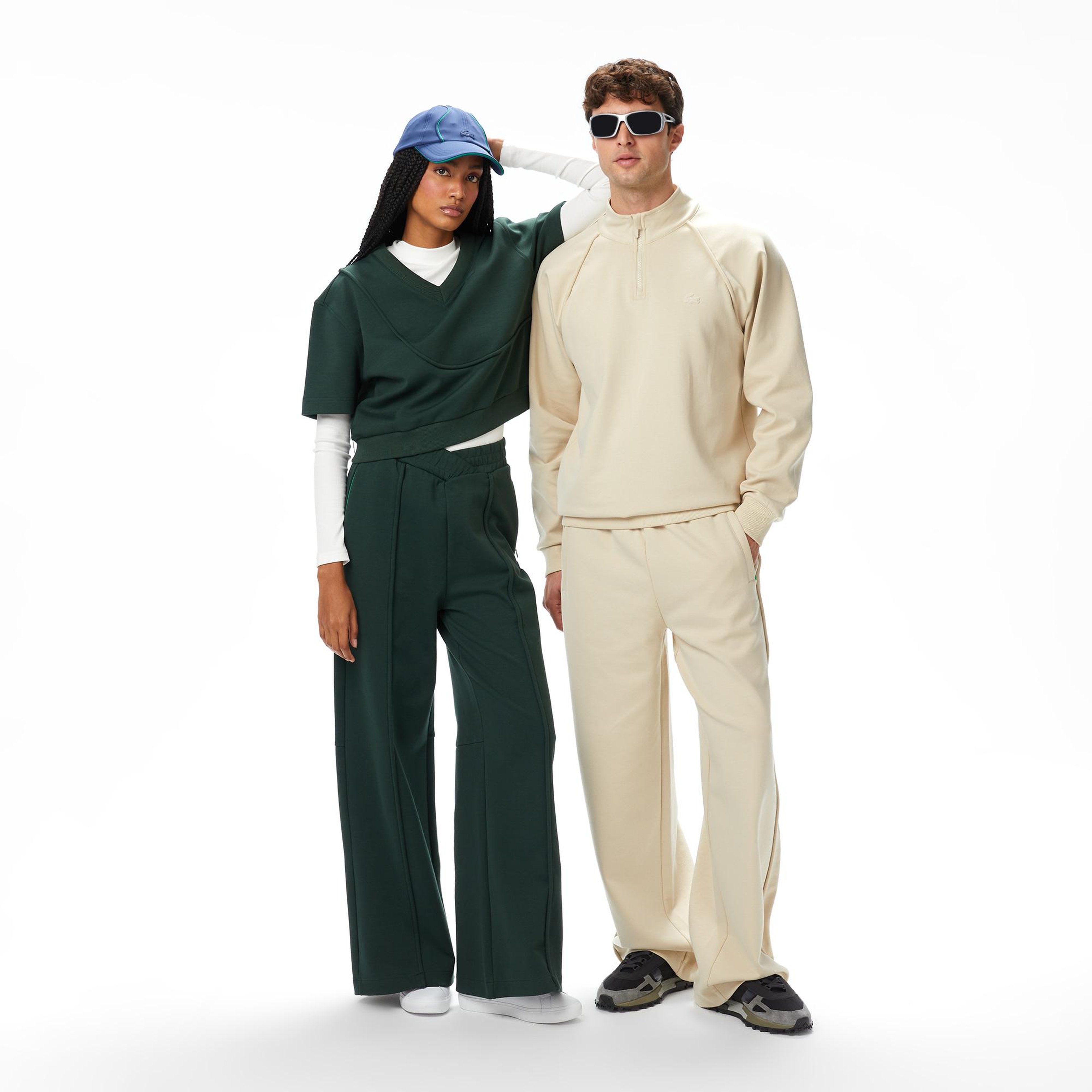 Lacoste x House of SuperStep Relaxed Fit Erkek Bej Sweatshirt