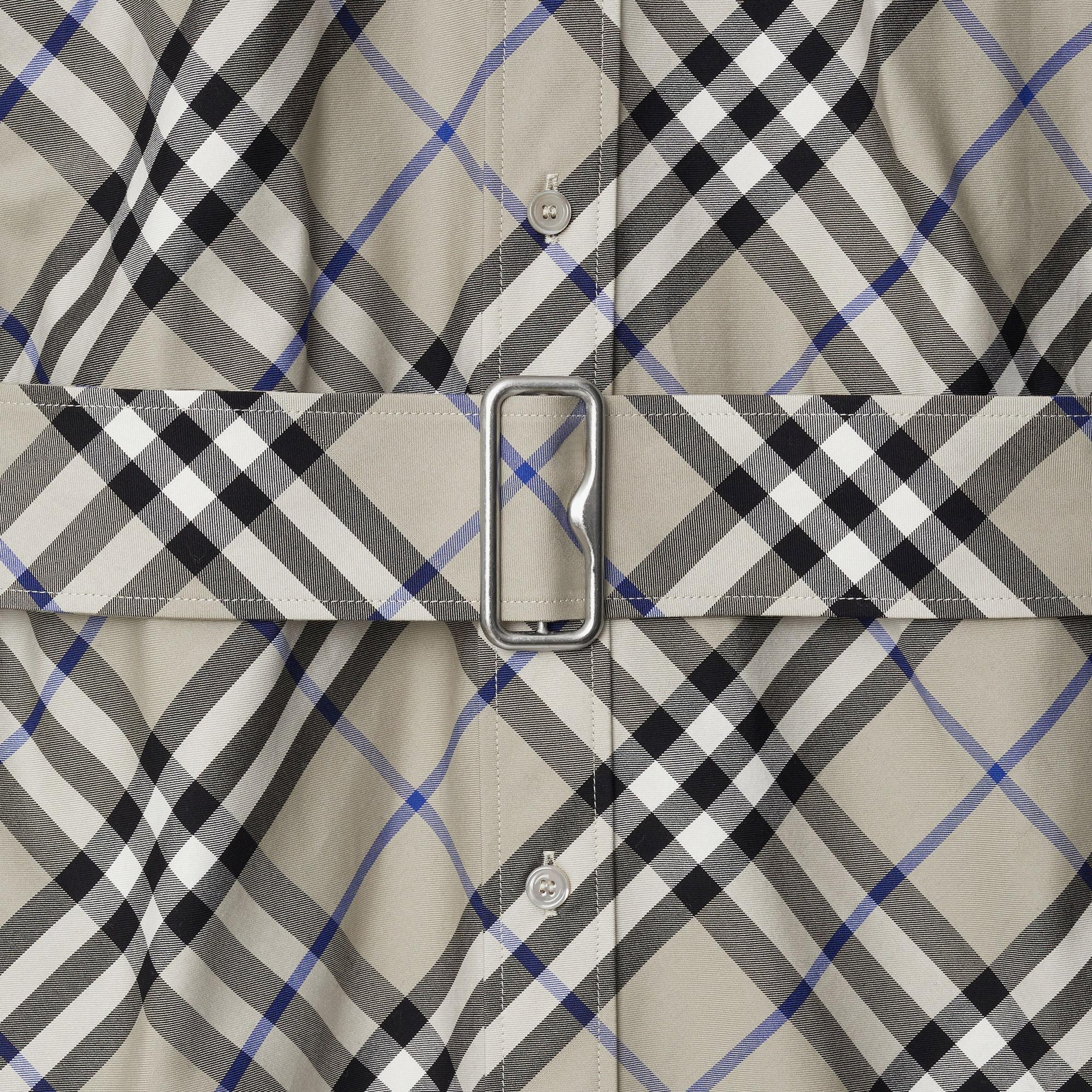 Burberry Check Pamuklu Kadın Krem Rengi Elbise