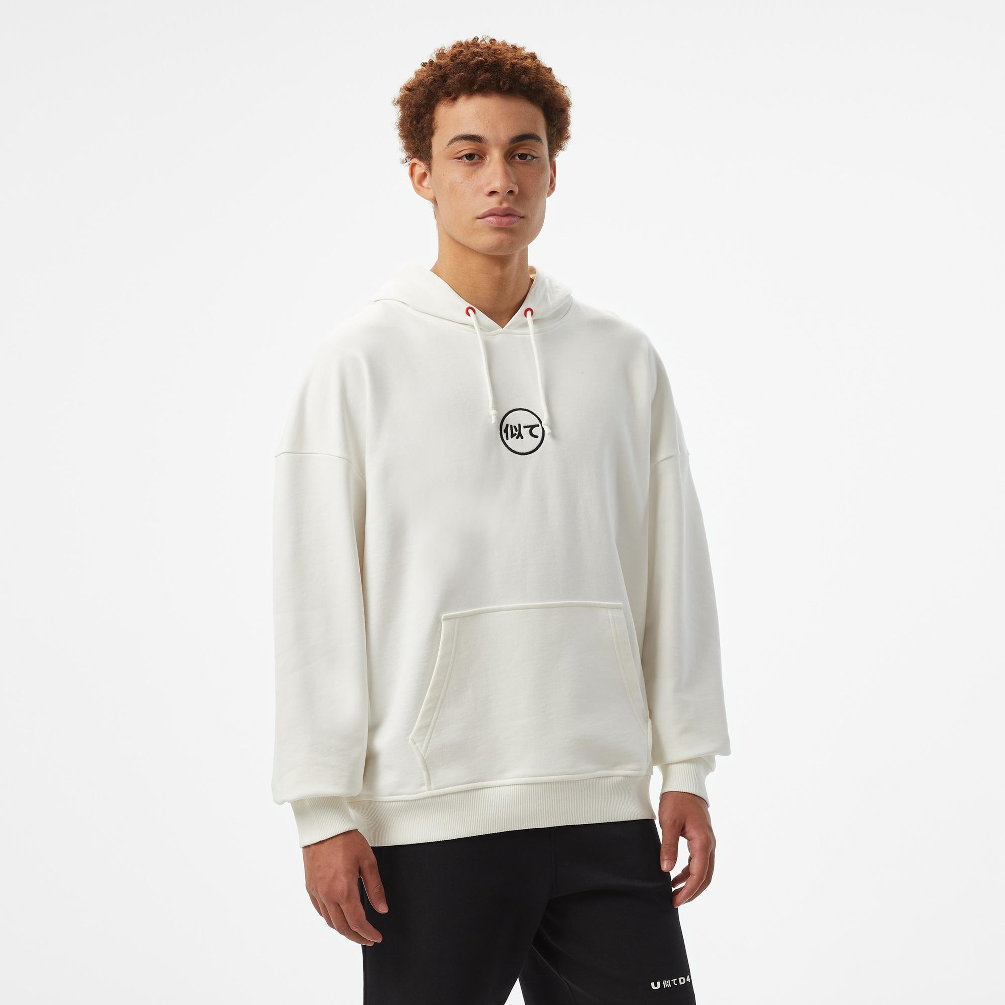 UNITED4 Erkek Beyaz Oversize Sweatshirt