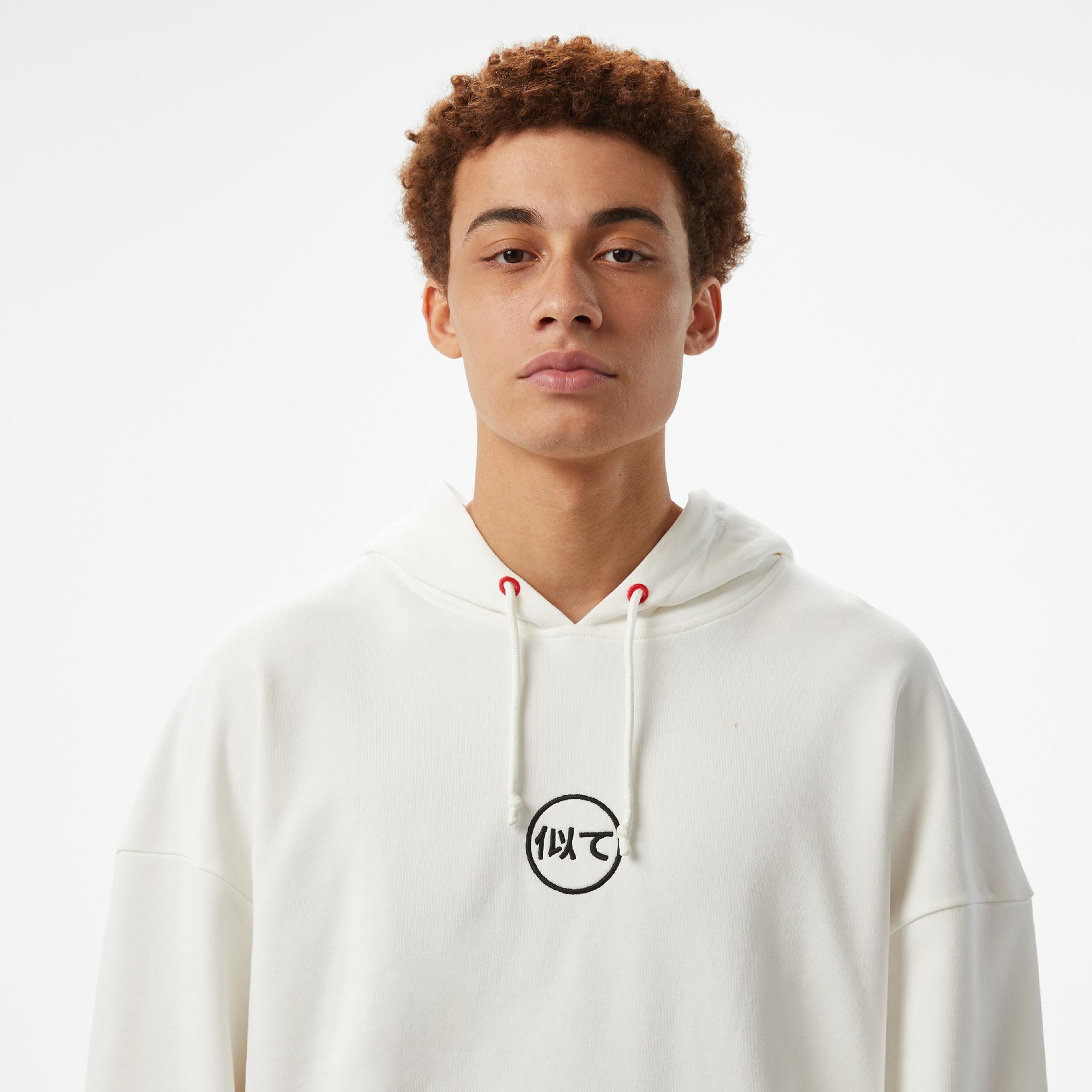 UNITED4 Erkek Beyaz Oversize Sweatshirt