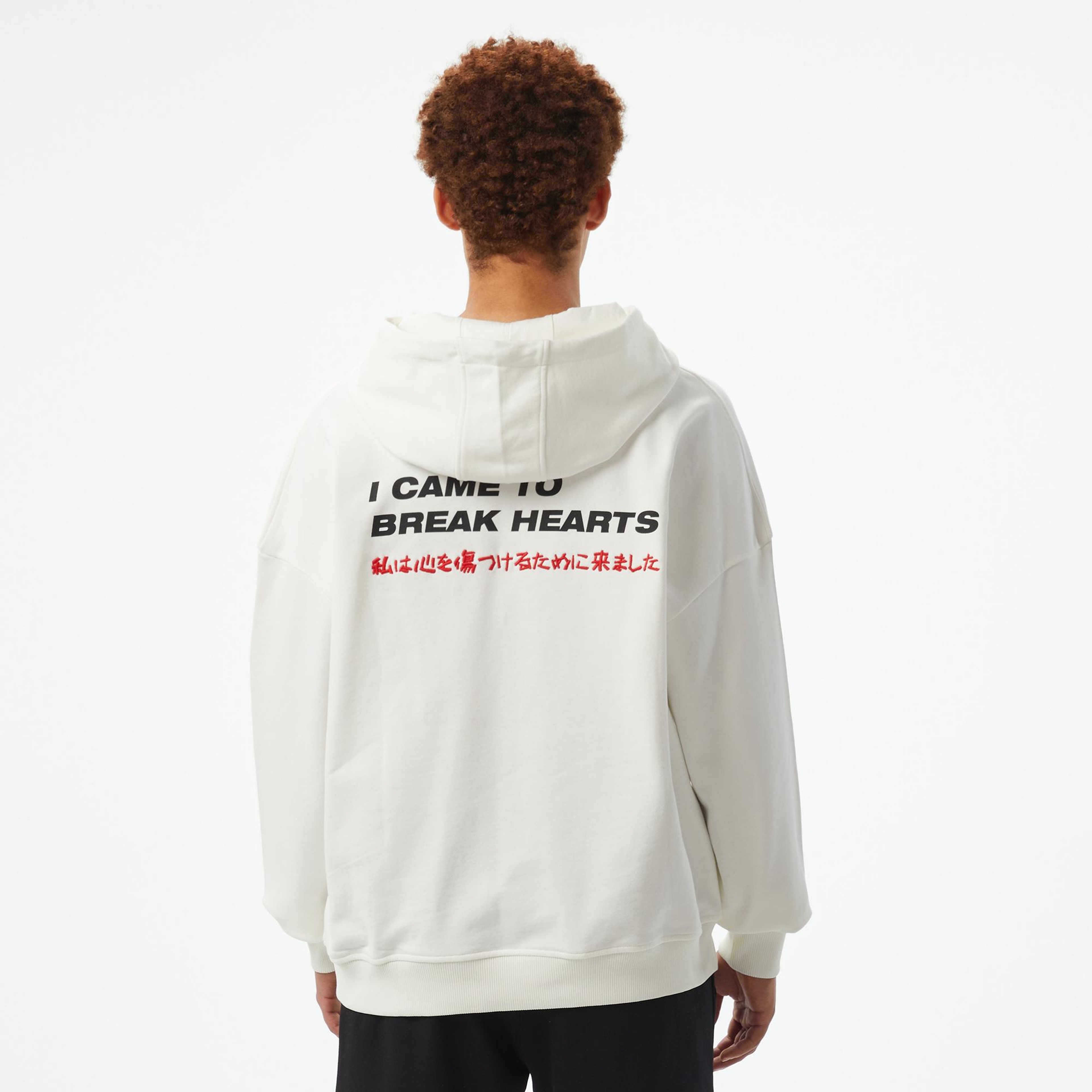 UNITED4 Erkek Beyaz Oversize Sweatshirt