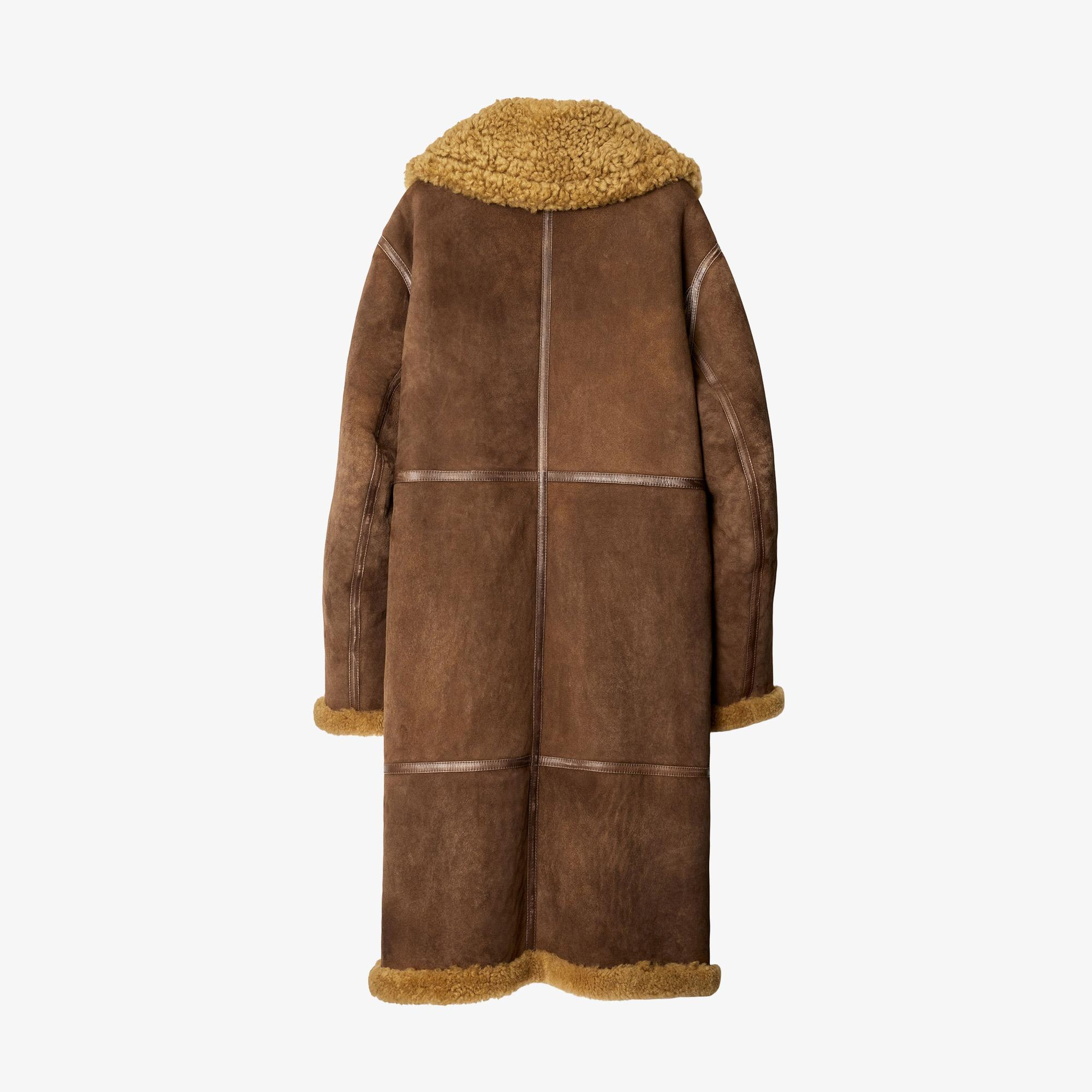 Burberry Kadın Yeşil Deri Yün Mont