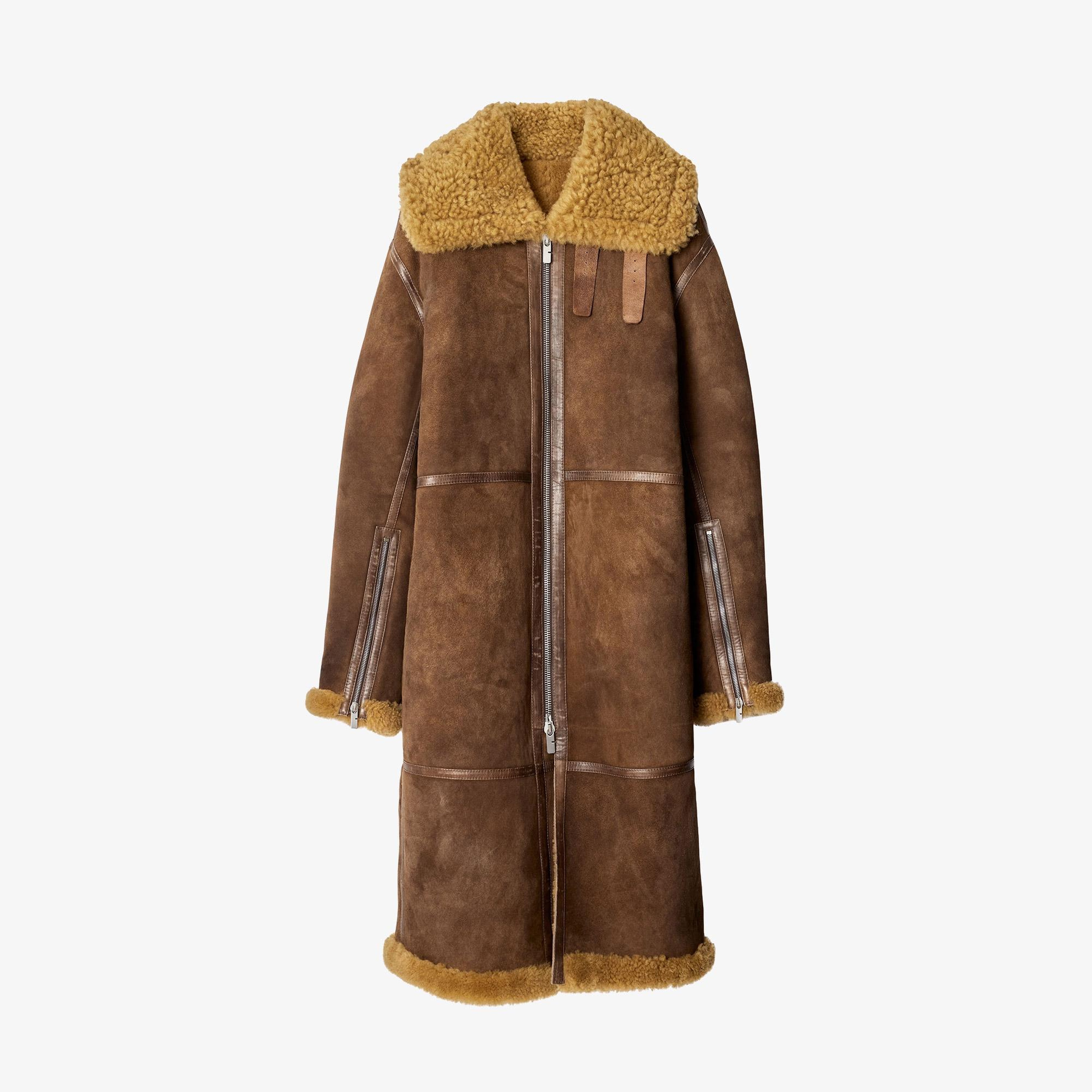 Burberry Kadın Yeşil Deri Yün Mont