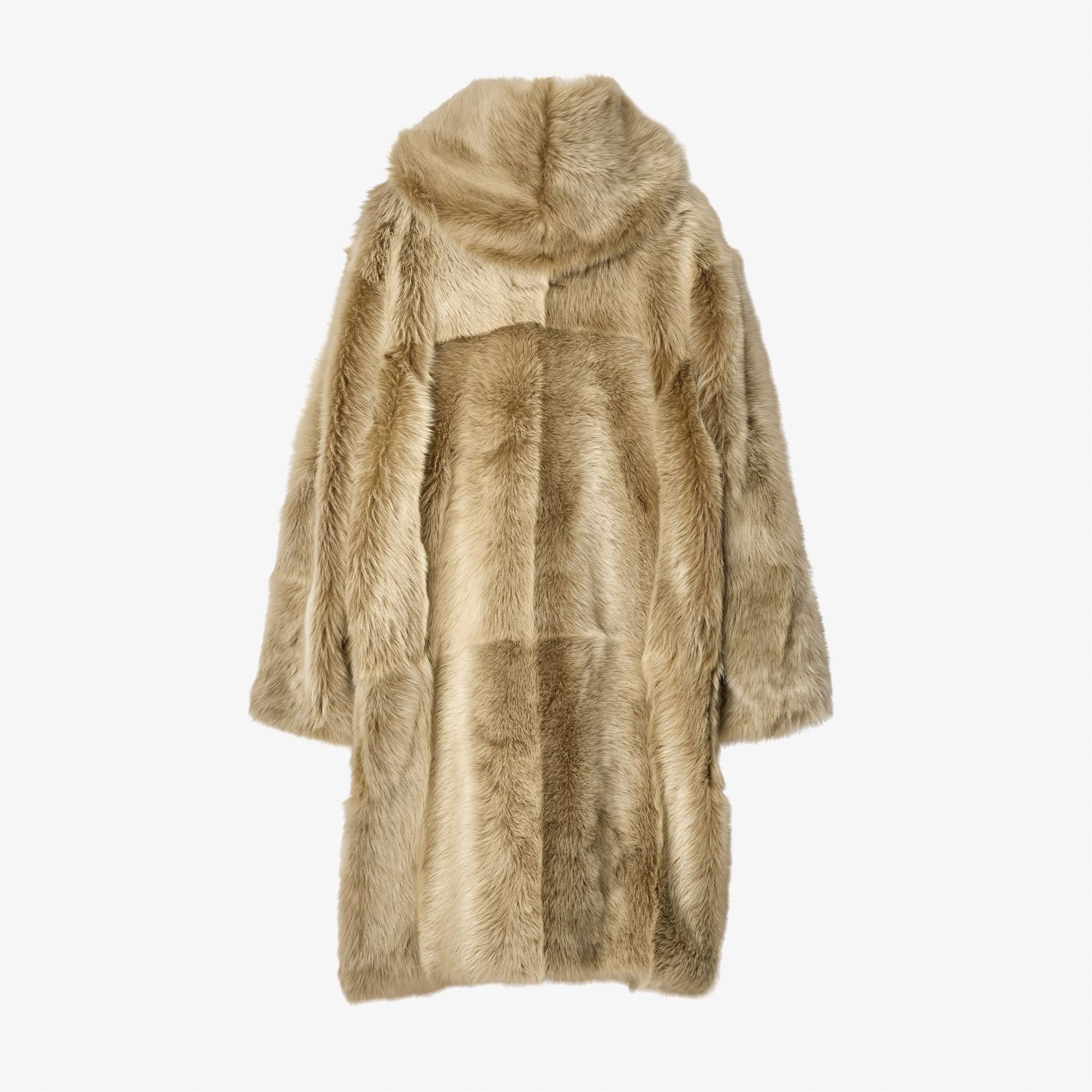 Burberry Pel Shearling Duffle Kadın Kahverengi Yün Mont