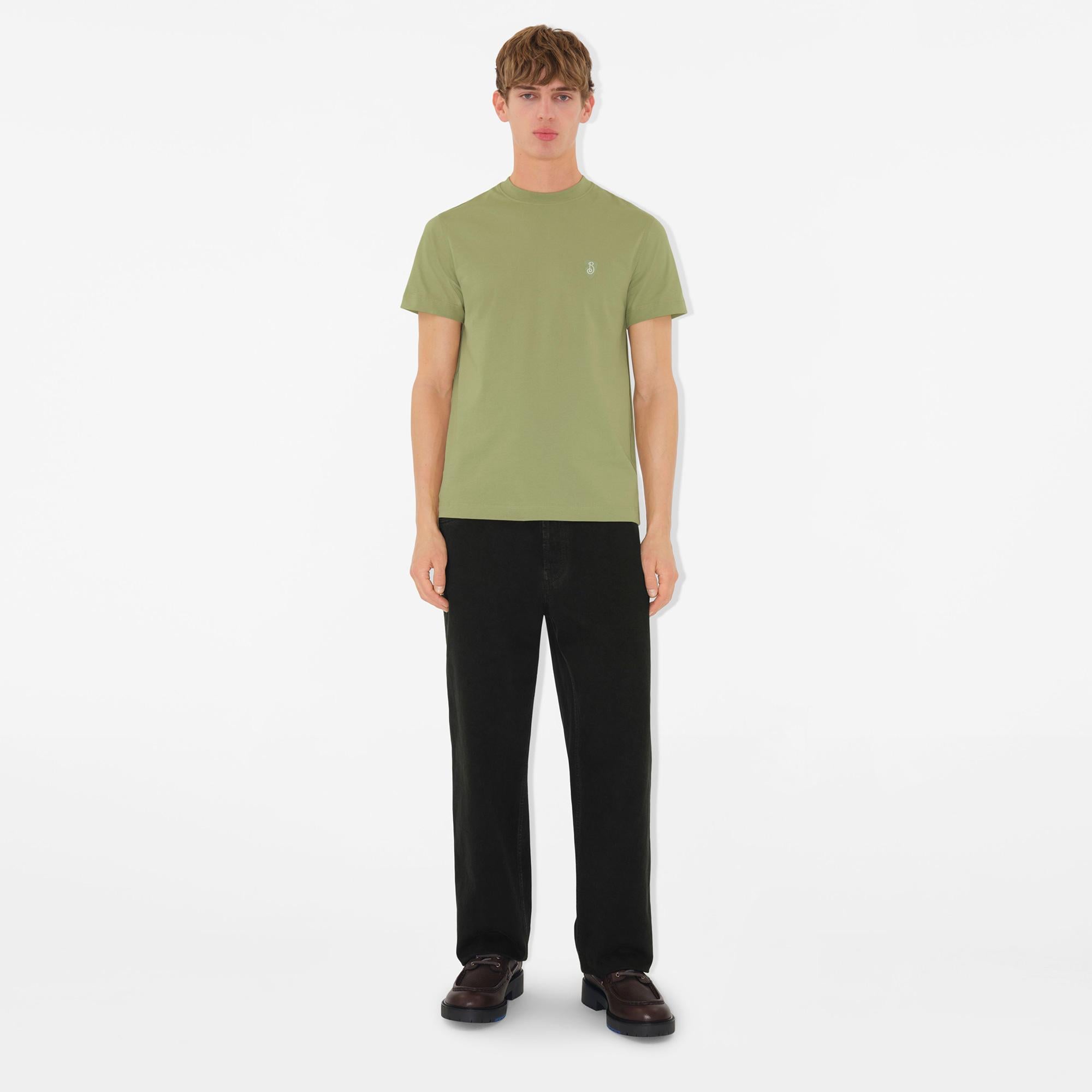 Burberry For Cotton Erkek Haki T-Shirt
