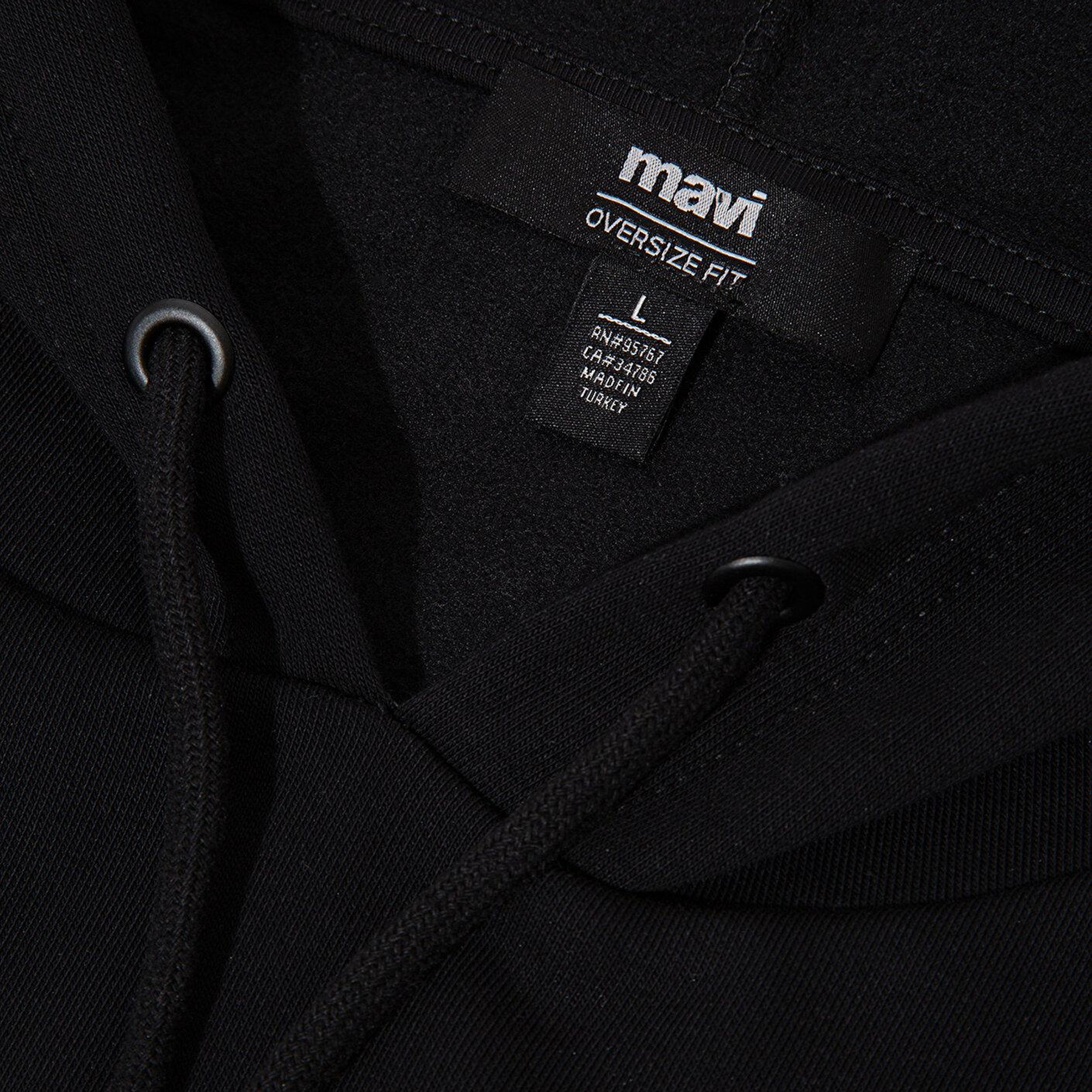 Mavi Mavi Logo Baskılı Kapüşonlu Siyah Sweatshirt 067149-902