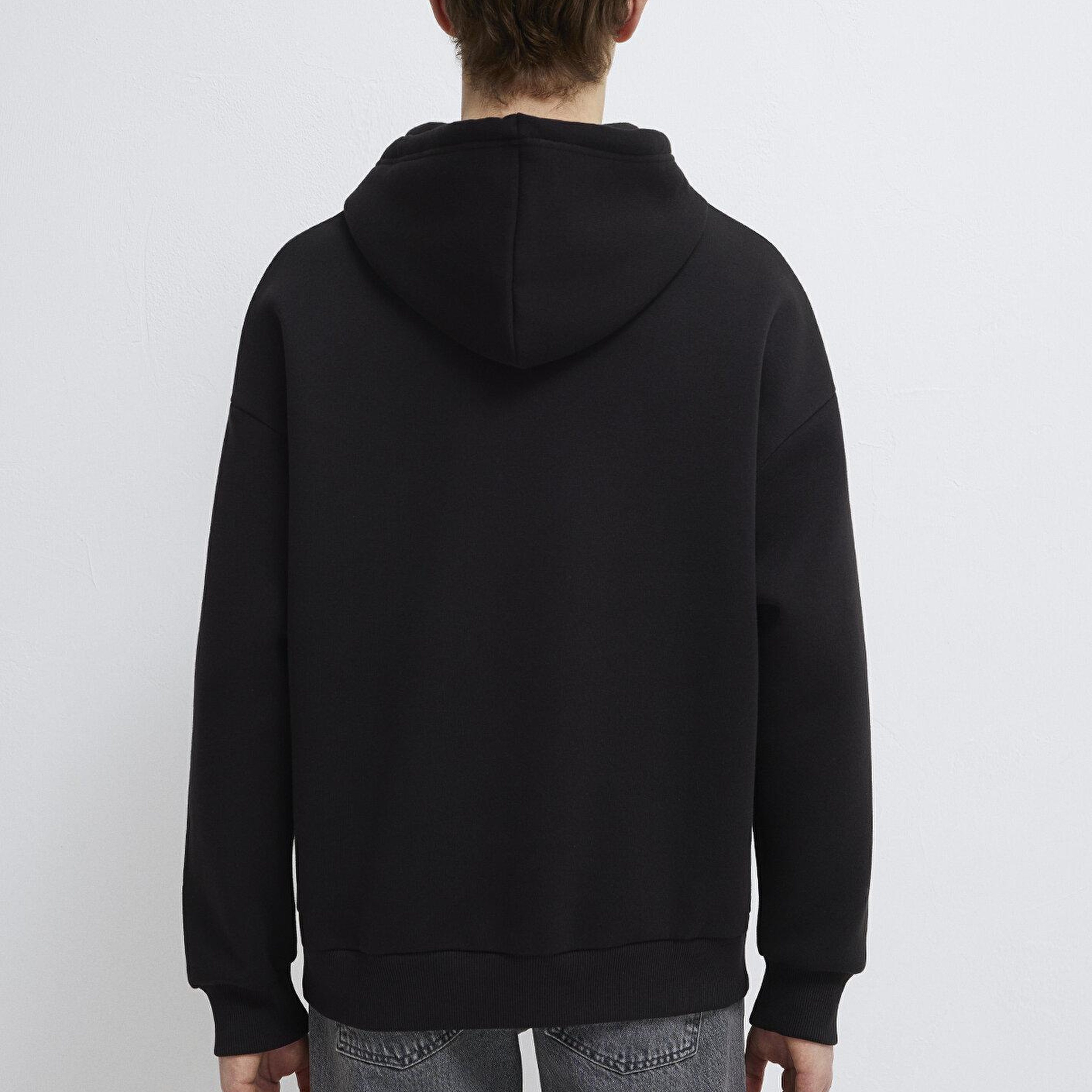 Mavi Mavi Logo Baskılı Kapüşonlu Siyah Sweatshirt 067149-902
