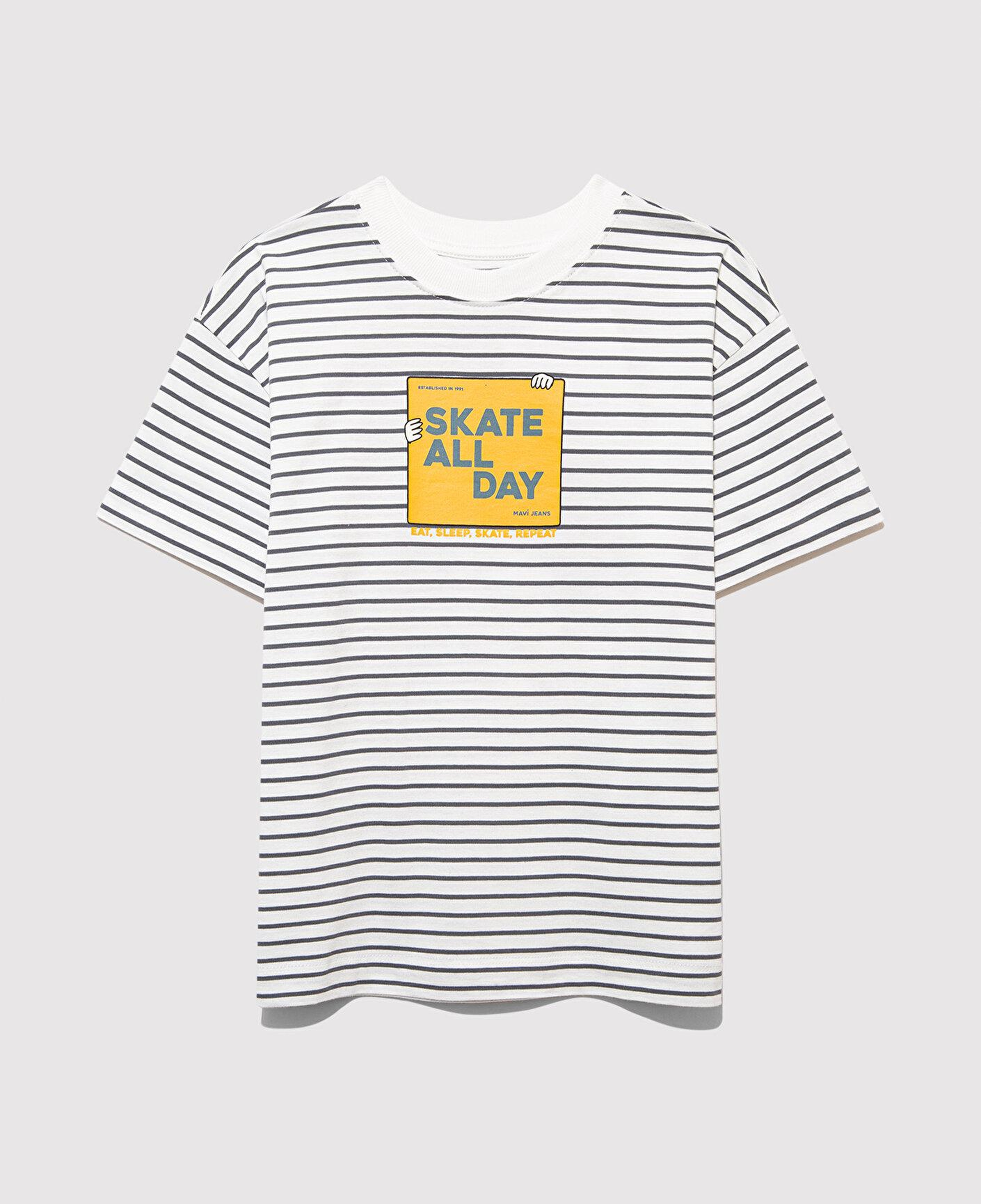 Mavi Skate All Day Baskılı Ekru Tişört Oversize / Geniş Kesim 6610263-89187