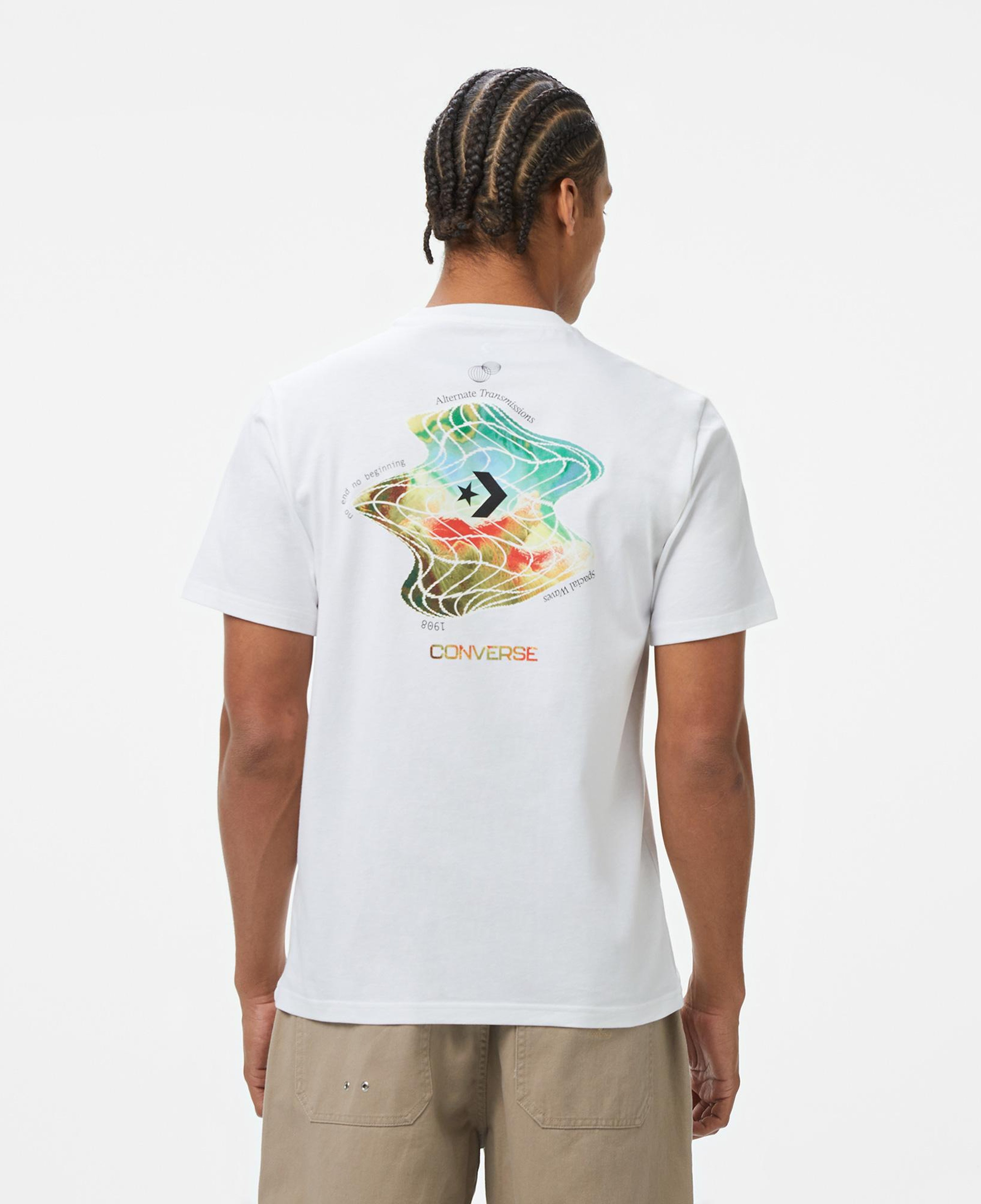 Converse Loose Fit Erkek Grafik Baskılı Beyaz T-Shirt