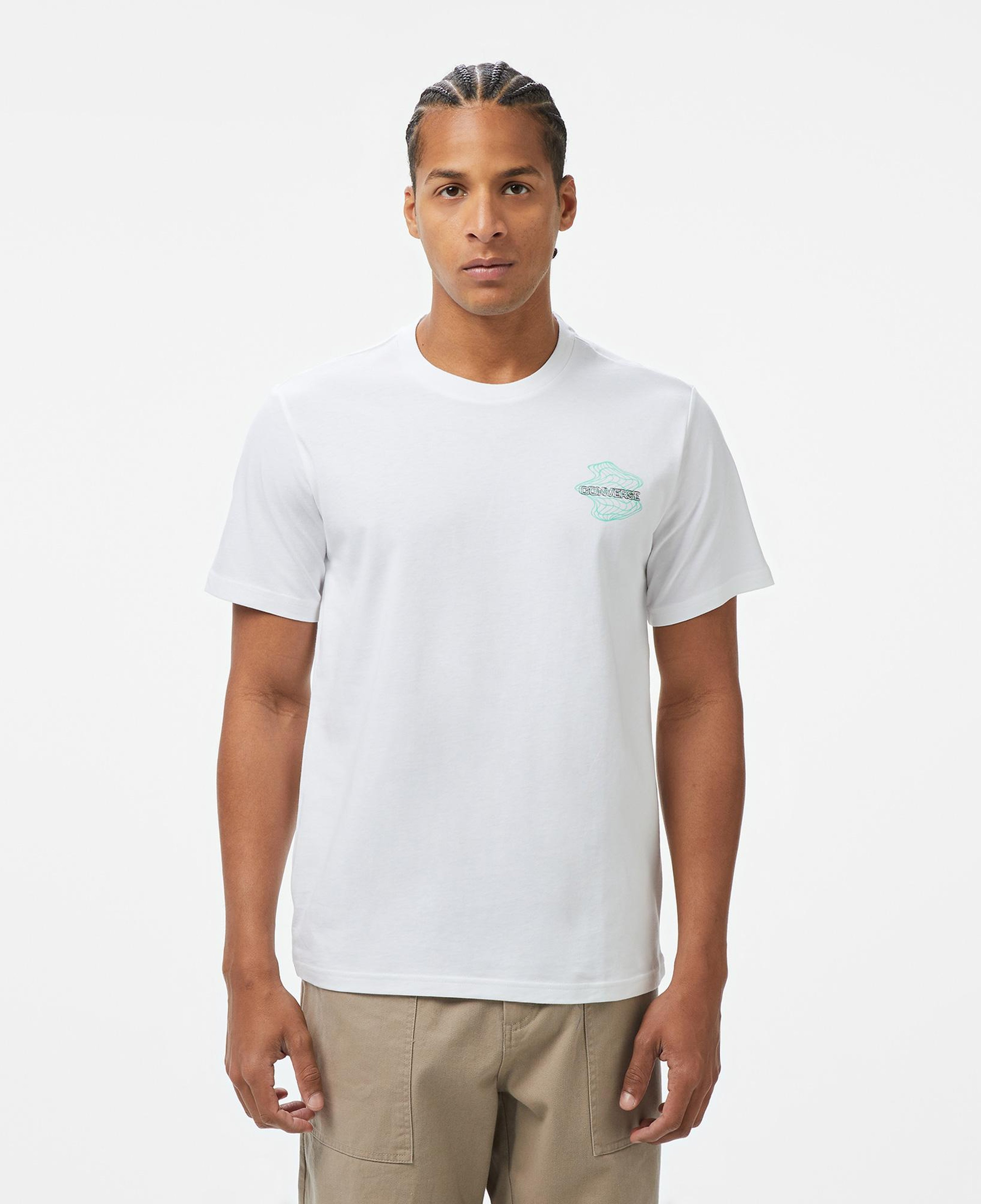 Converse Loose Fit Erkek Grafik Baskılı Beyaz T-Shirt