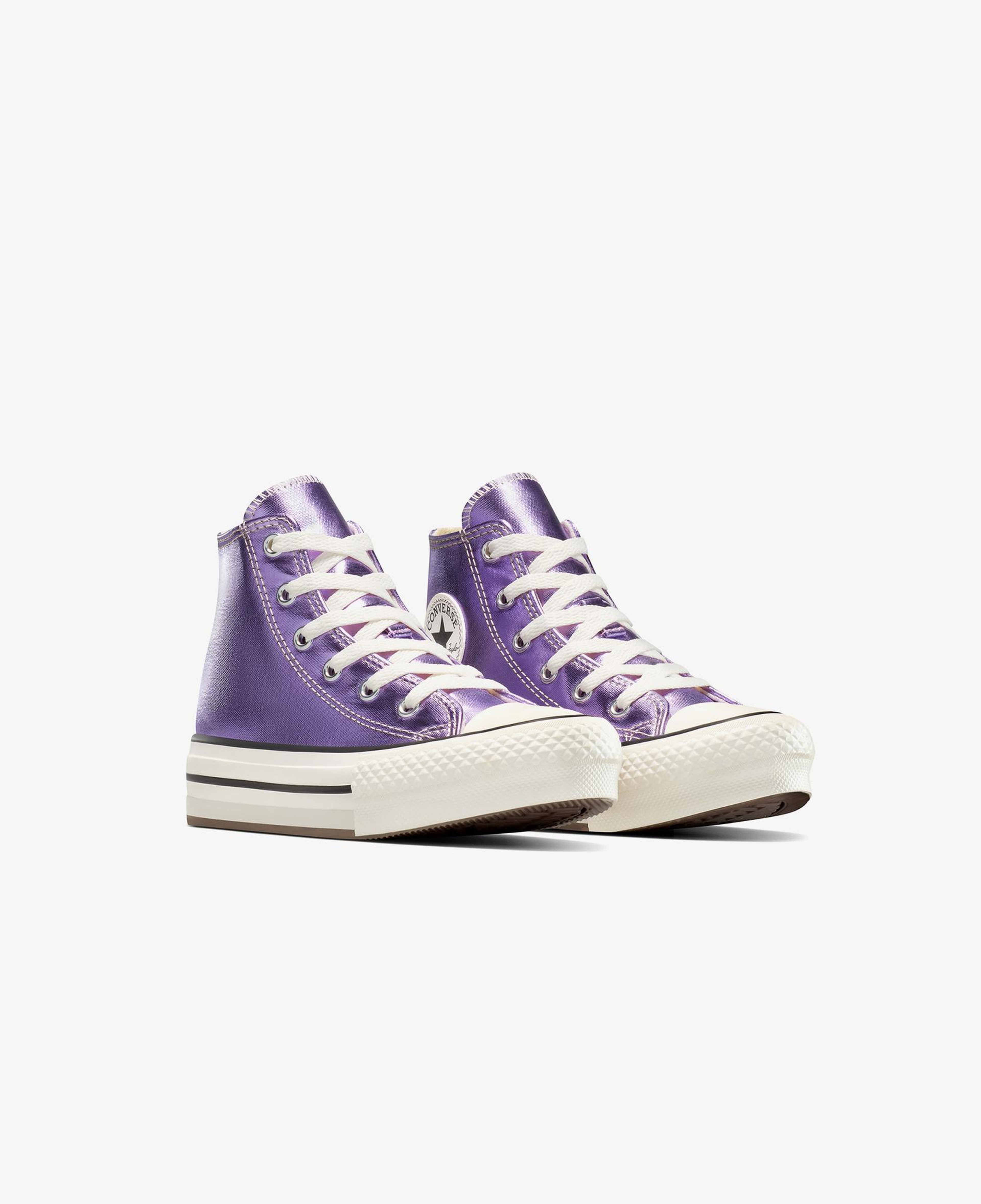 Converse Chuck Taylor All Star Eva Lift Platform Metallic Çocuk Mor Sneaker