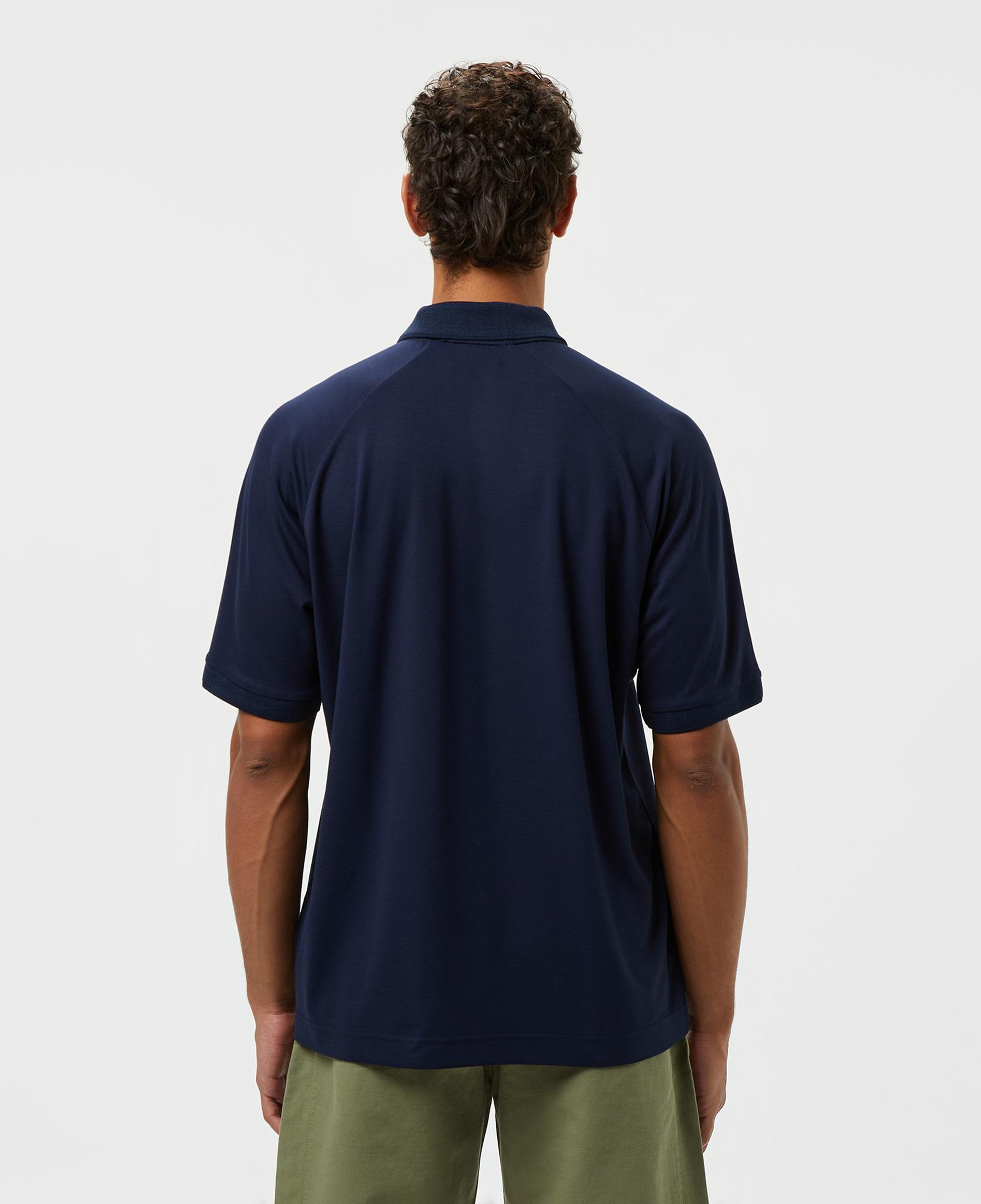 Erkek Oversize Fit Yarım Fermuarlı Lacivert Polo