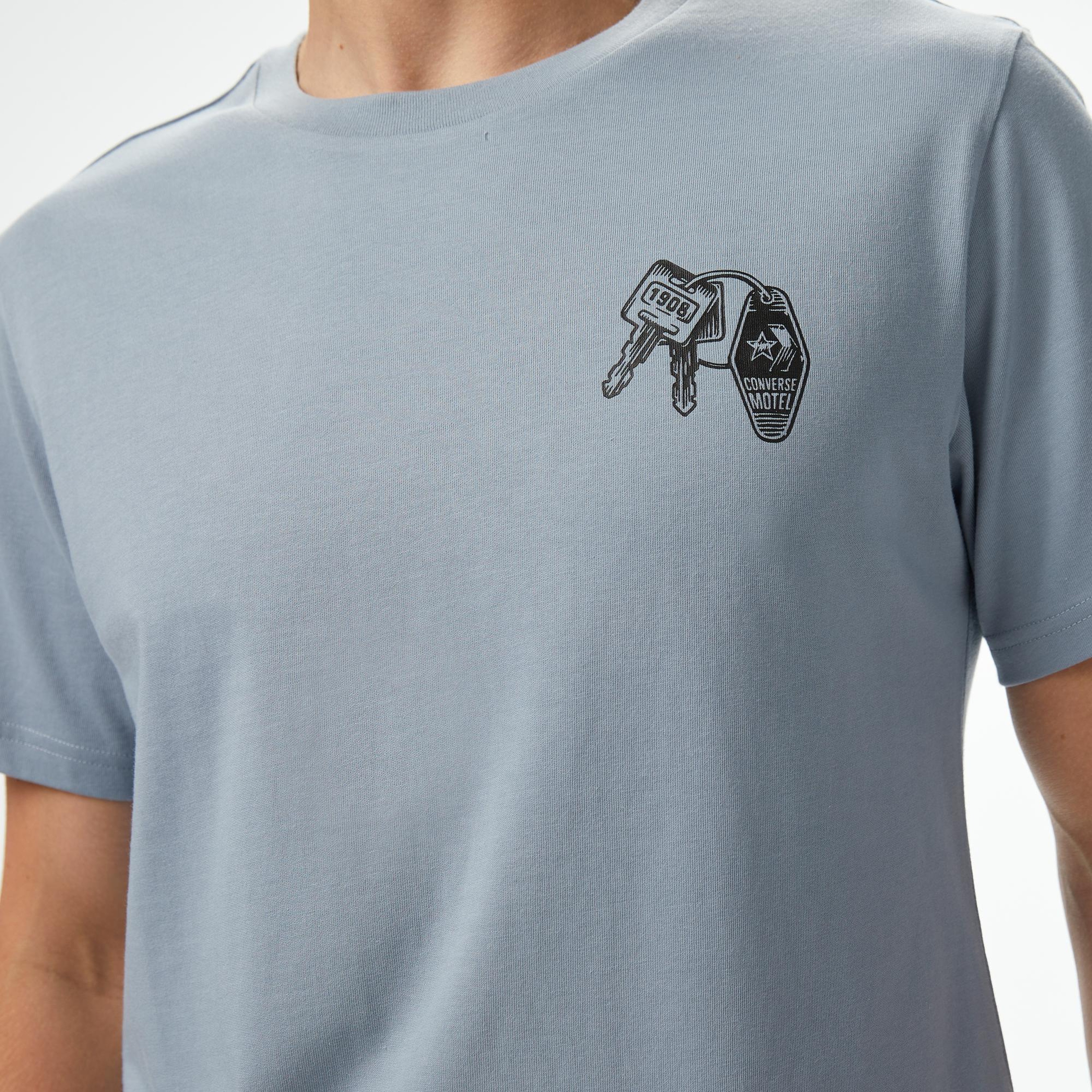 Converse Skeleton Party Erkek Mavi T-Shirt