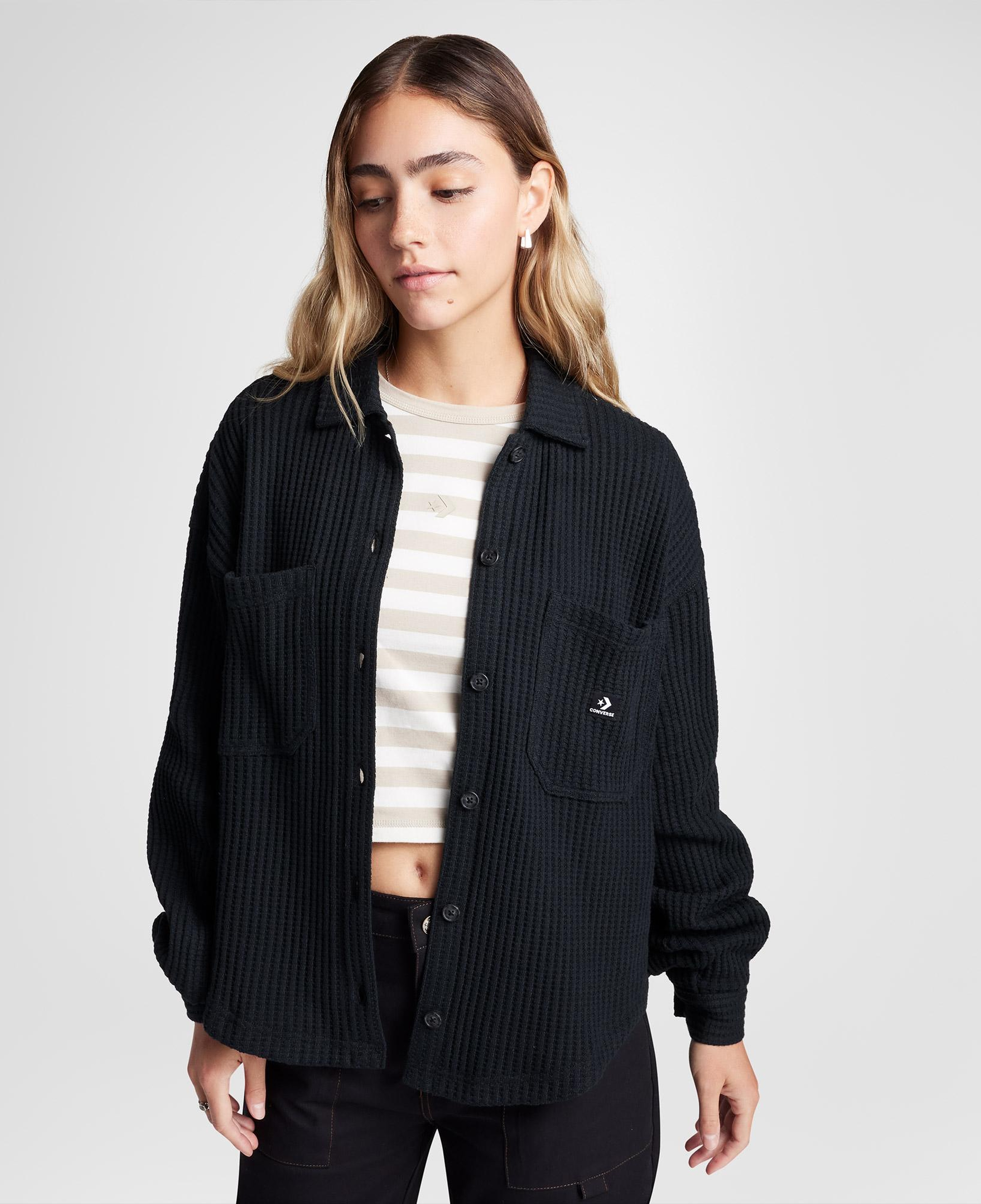 Converse Classic Kadın Oversize Fit Siyah Gömlek