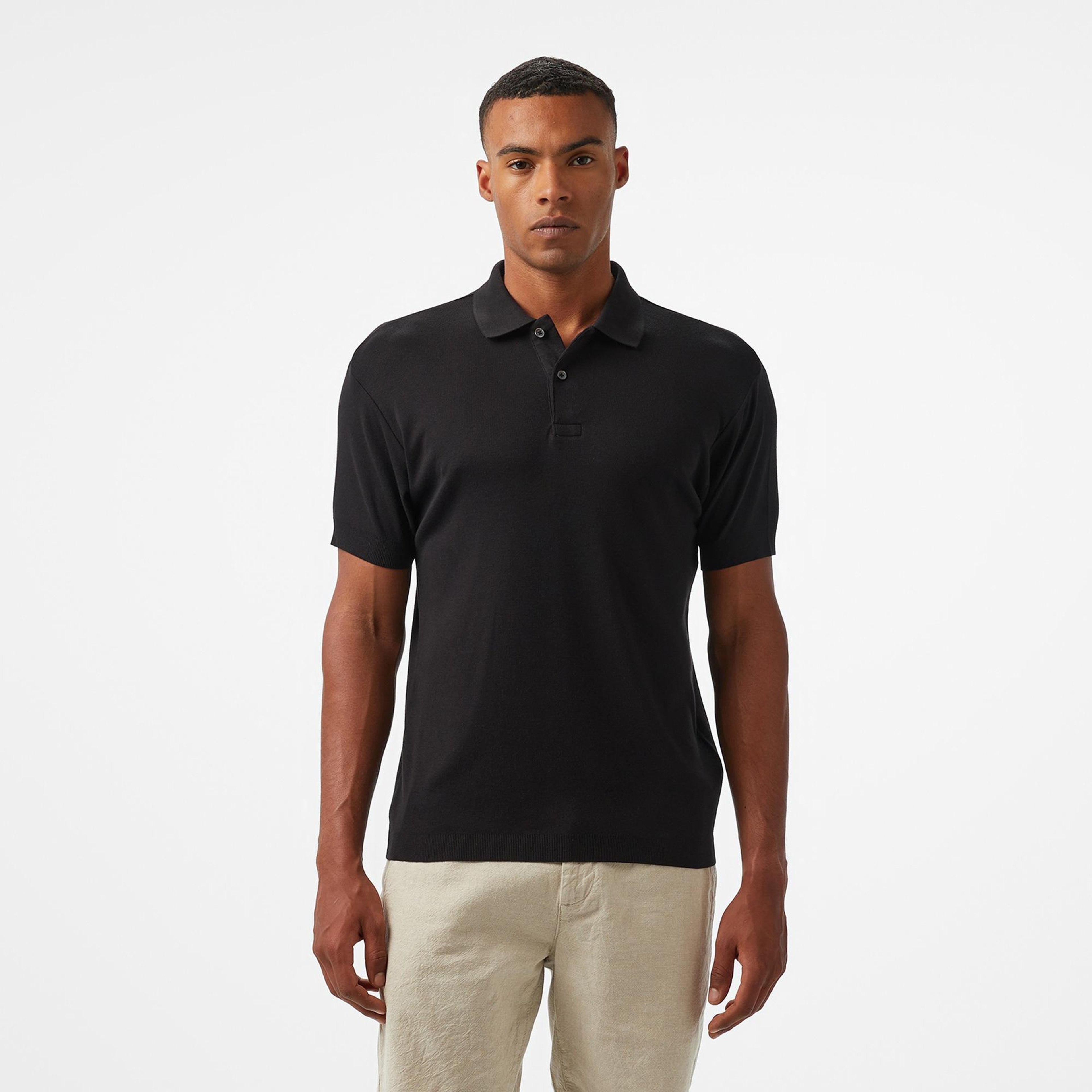 Nautica Erkek Siyah Classic Fit Modal Karışımlı Polo