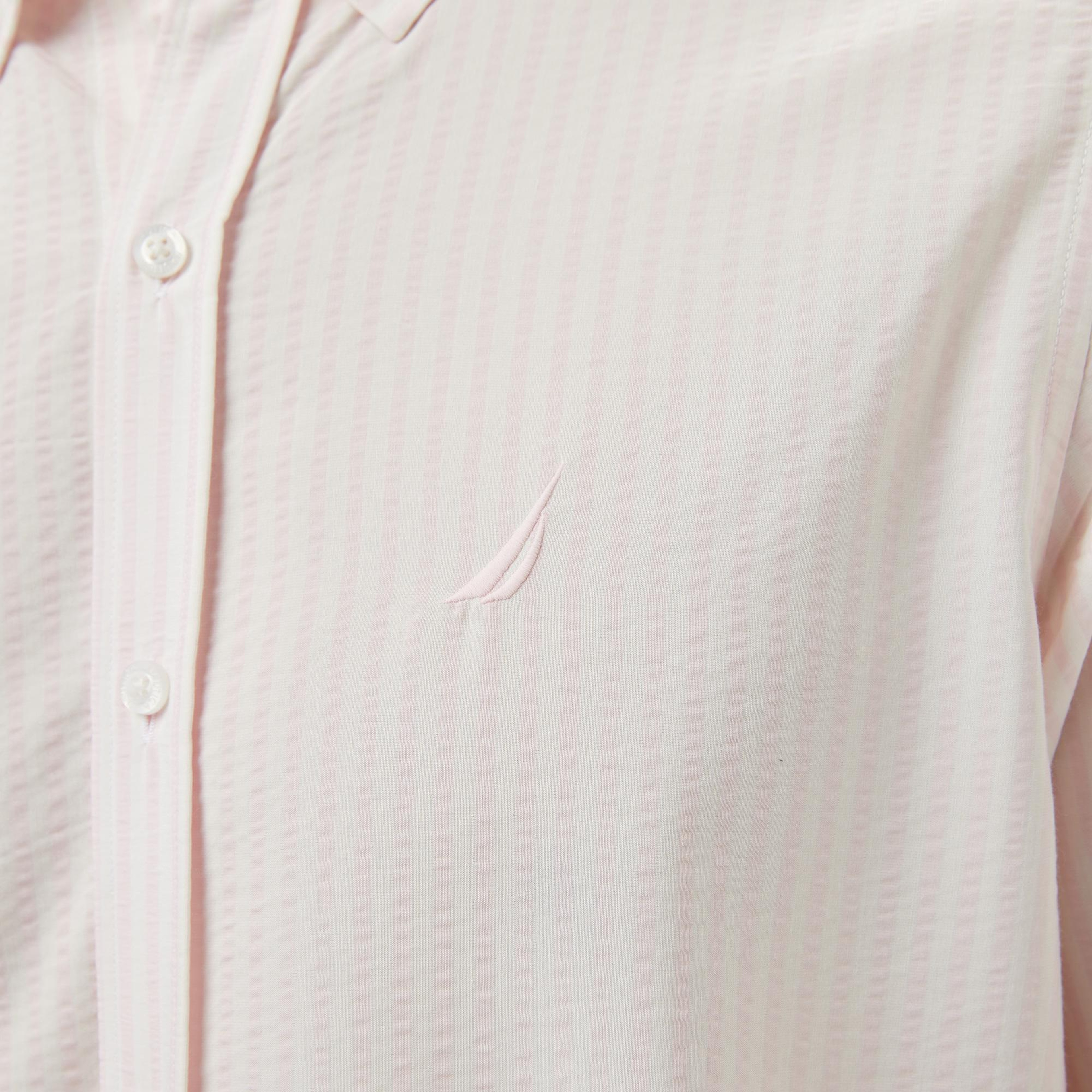 Nautica Erkek Pembe Classic Fit Çizgili Gömlek