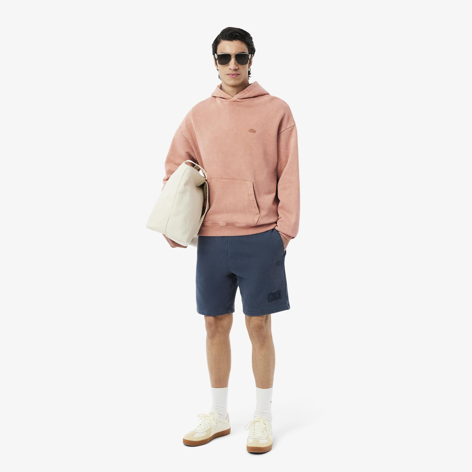 Erkek Loose Fit Kapüşonlu Kahverengi Sweatshirt