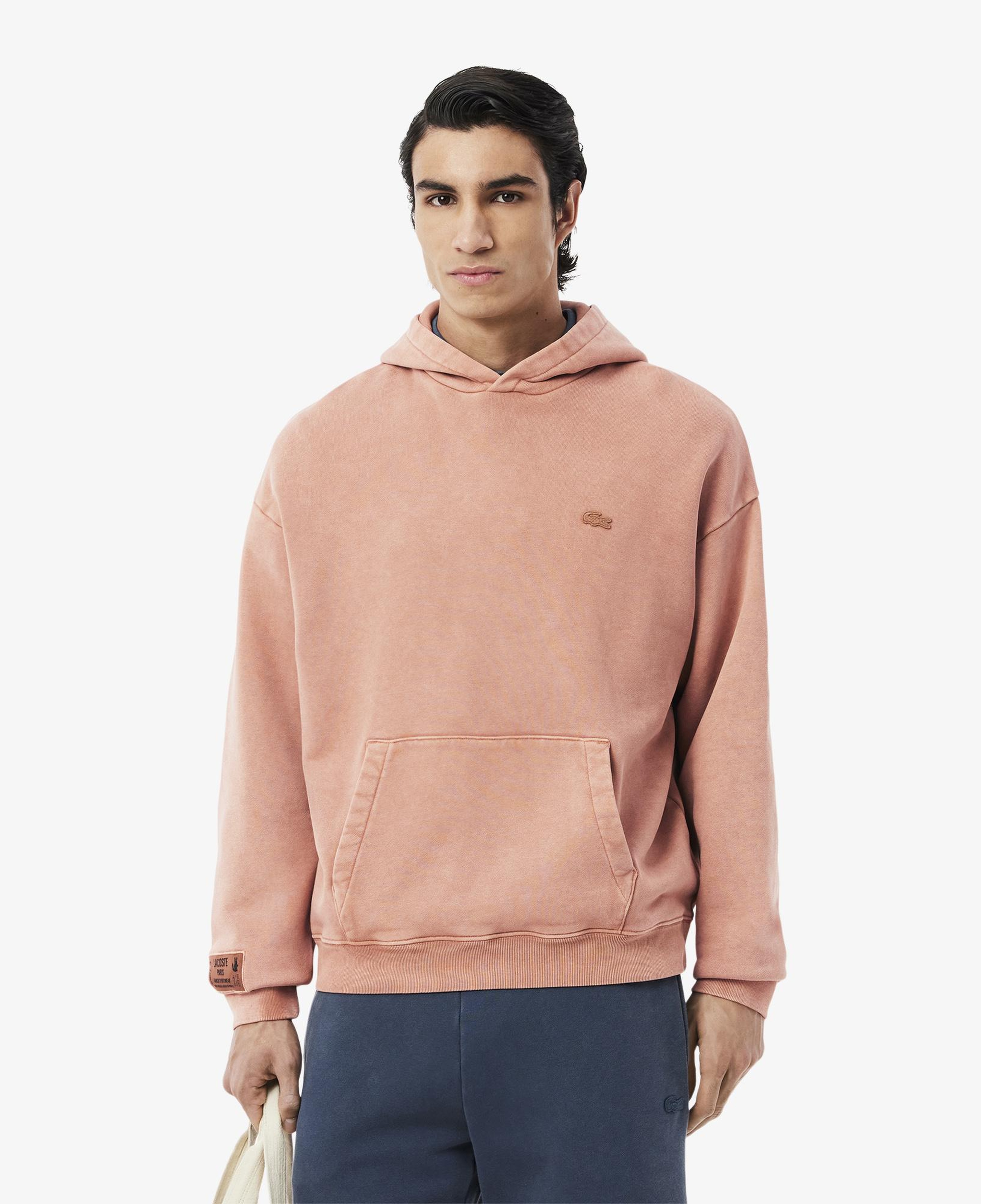Erkek Loose Fit Kapüşonlu Kahverengi Sweatshirt