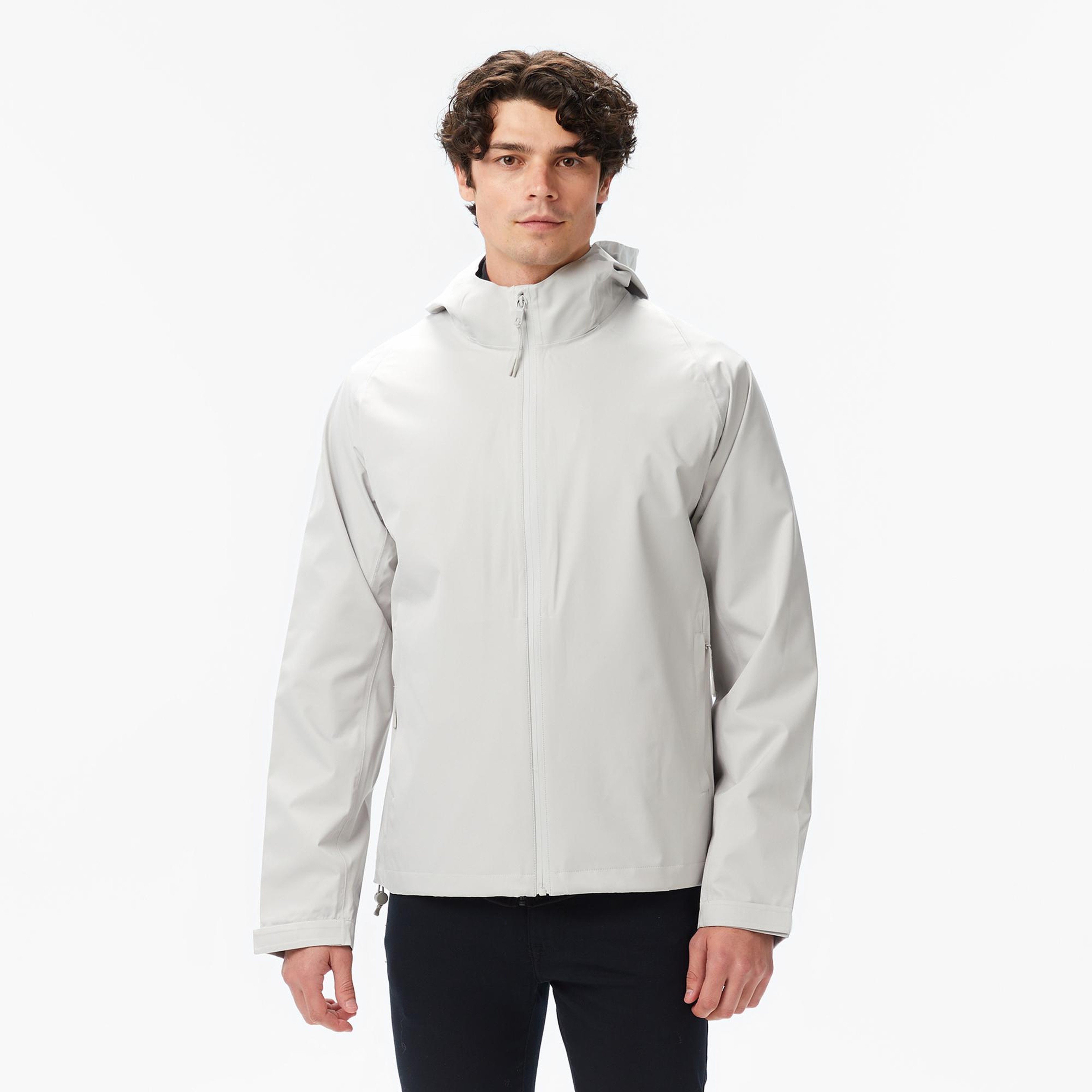 Nautica Erkek Gri Regular Fit Kapüşonlu Su Geçirmez Yağmurluk