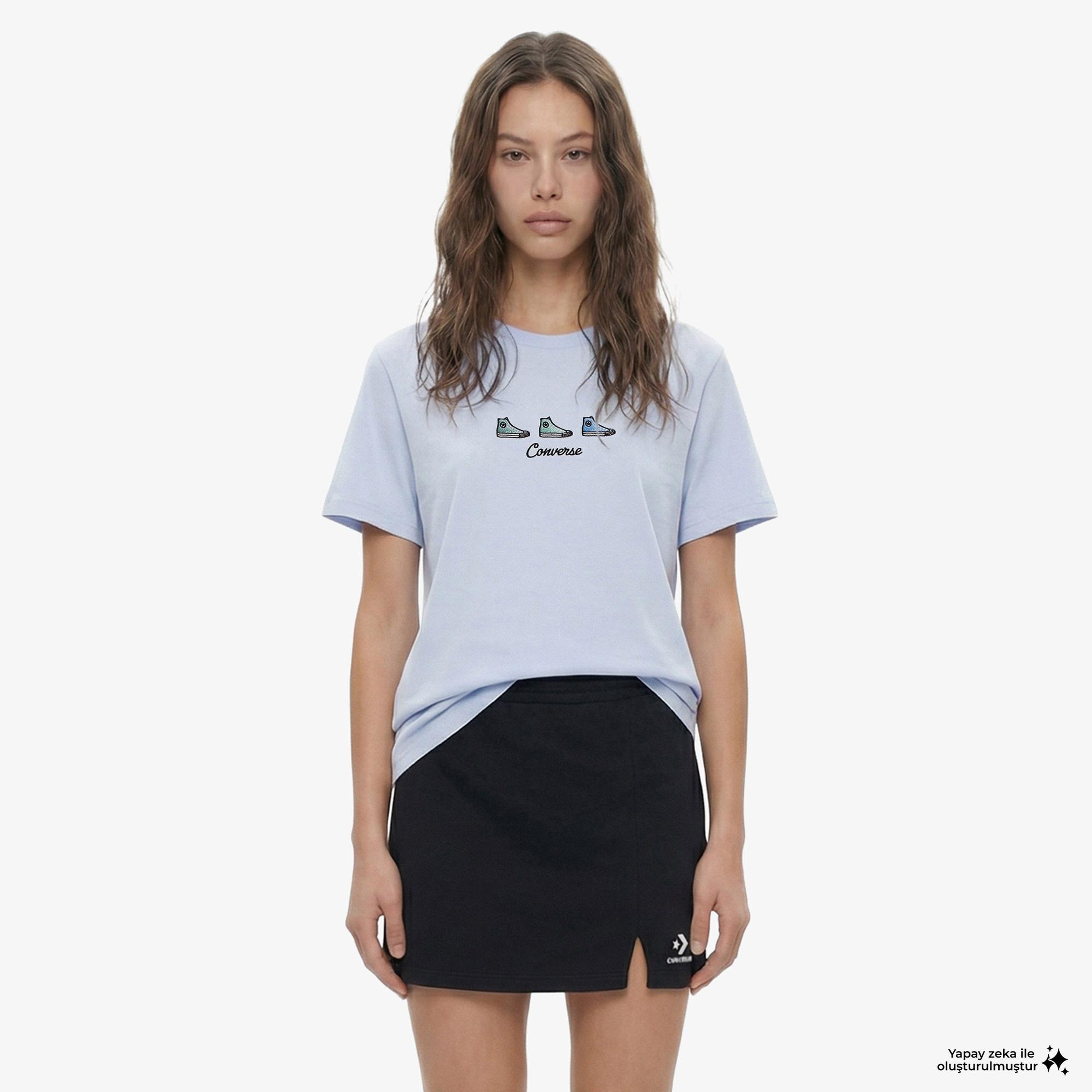 Converse Kadın Mavi T-Shirt