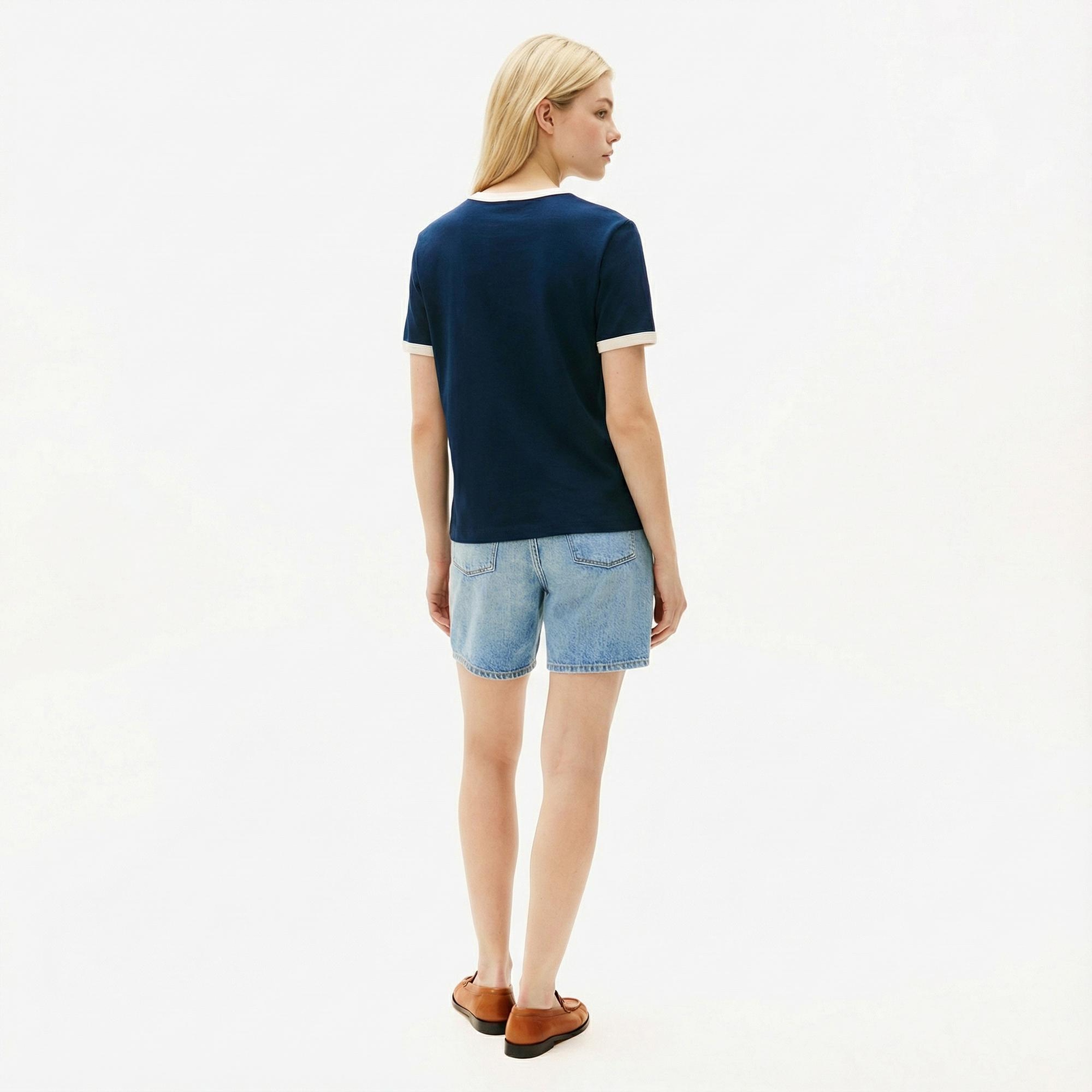 Tommy Hilfiger Reg Monotype Stripe Kadın Lacivert T-Shirt