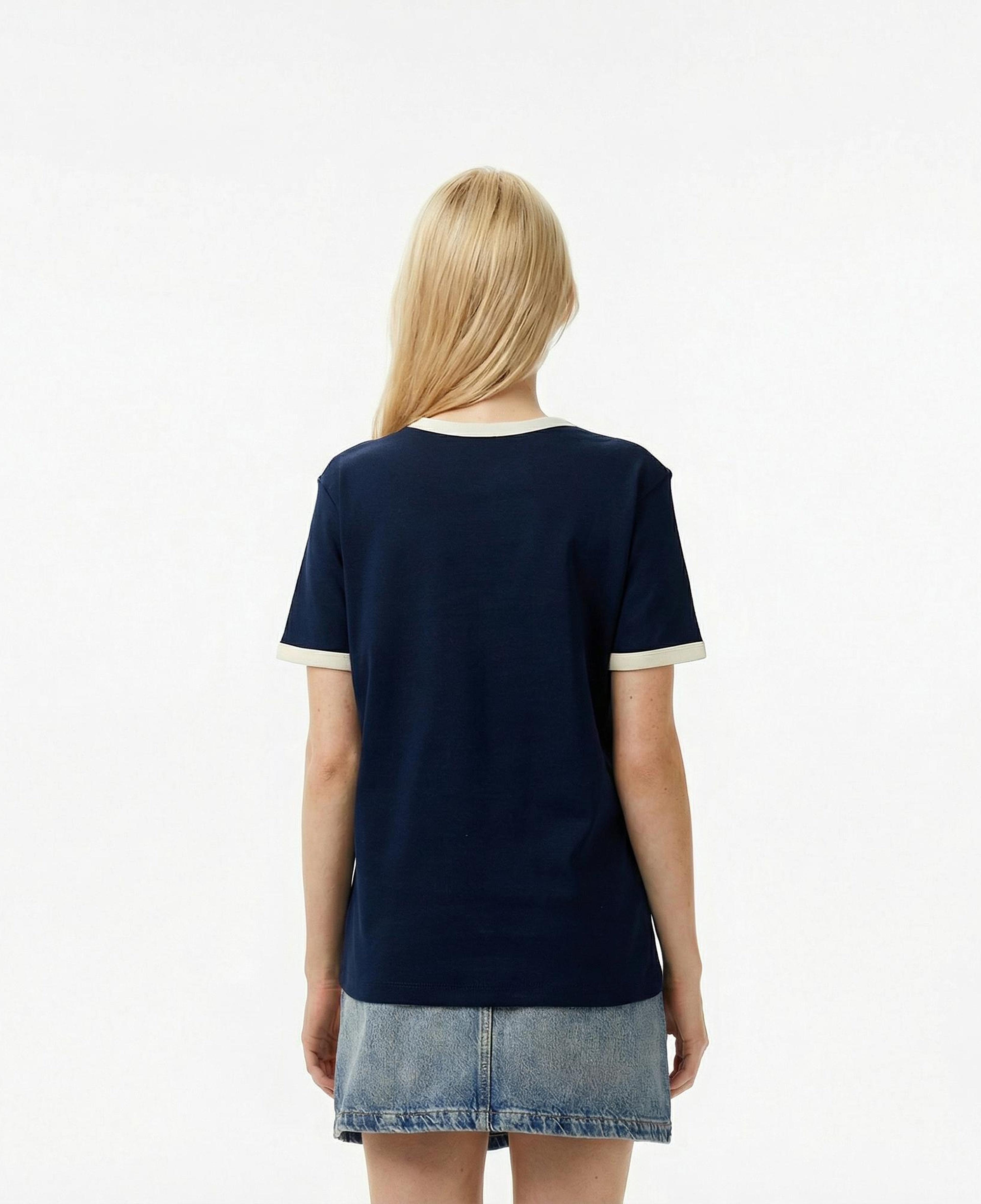 Tommy Hilfiger Reg Monotype Stripe Kadın Lacivert T-Shirt