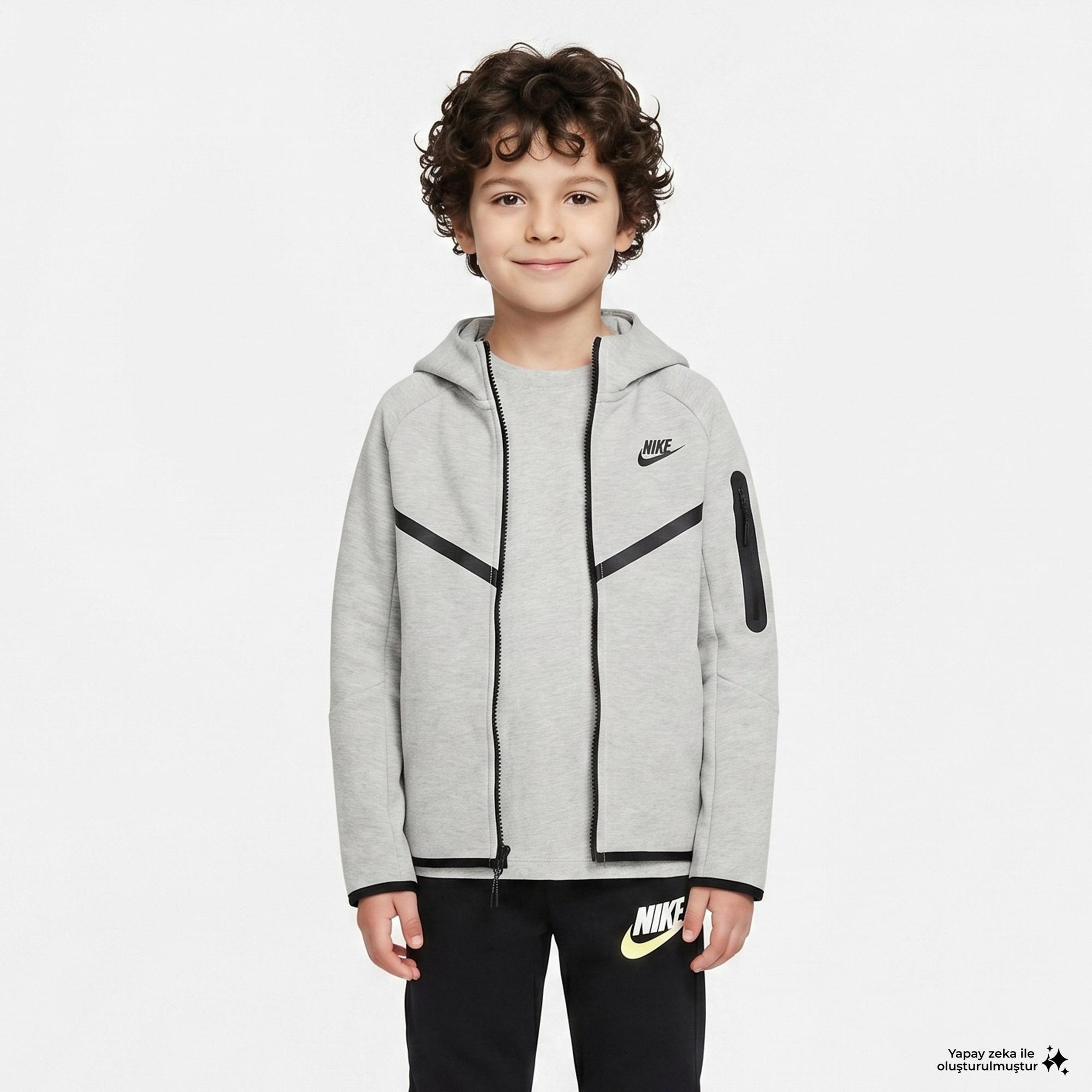 Nike Sportswear Tech Fleece Çocuk Gri Eşofman Üstü