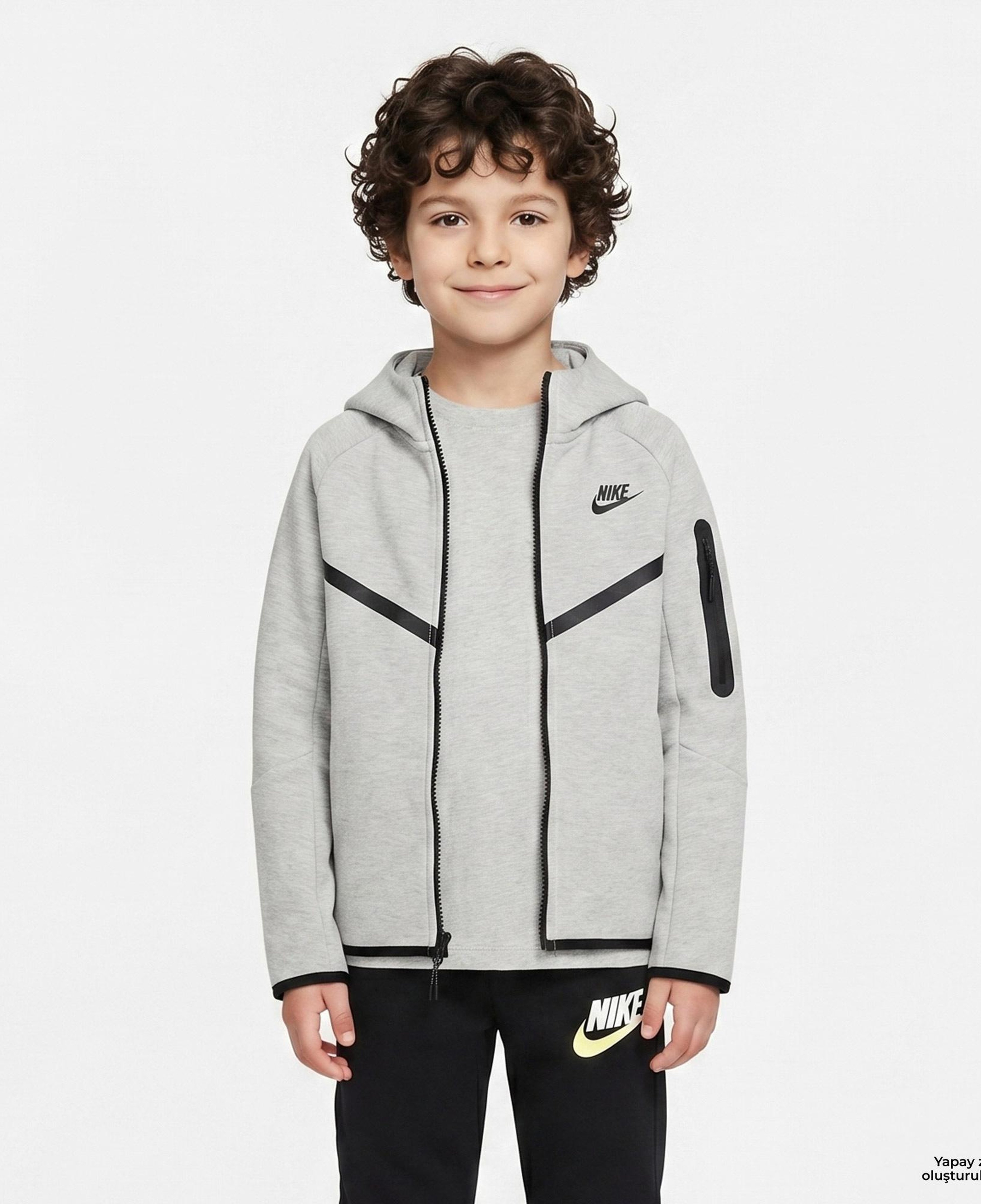 Nike Sportswear Tech Fleece Çocuk Gri Eşofman Üstü