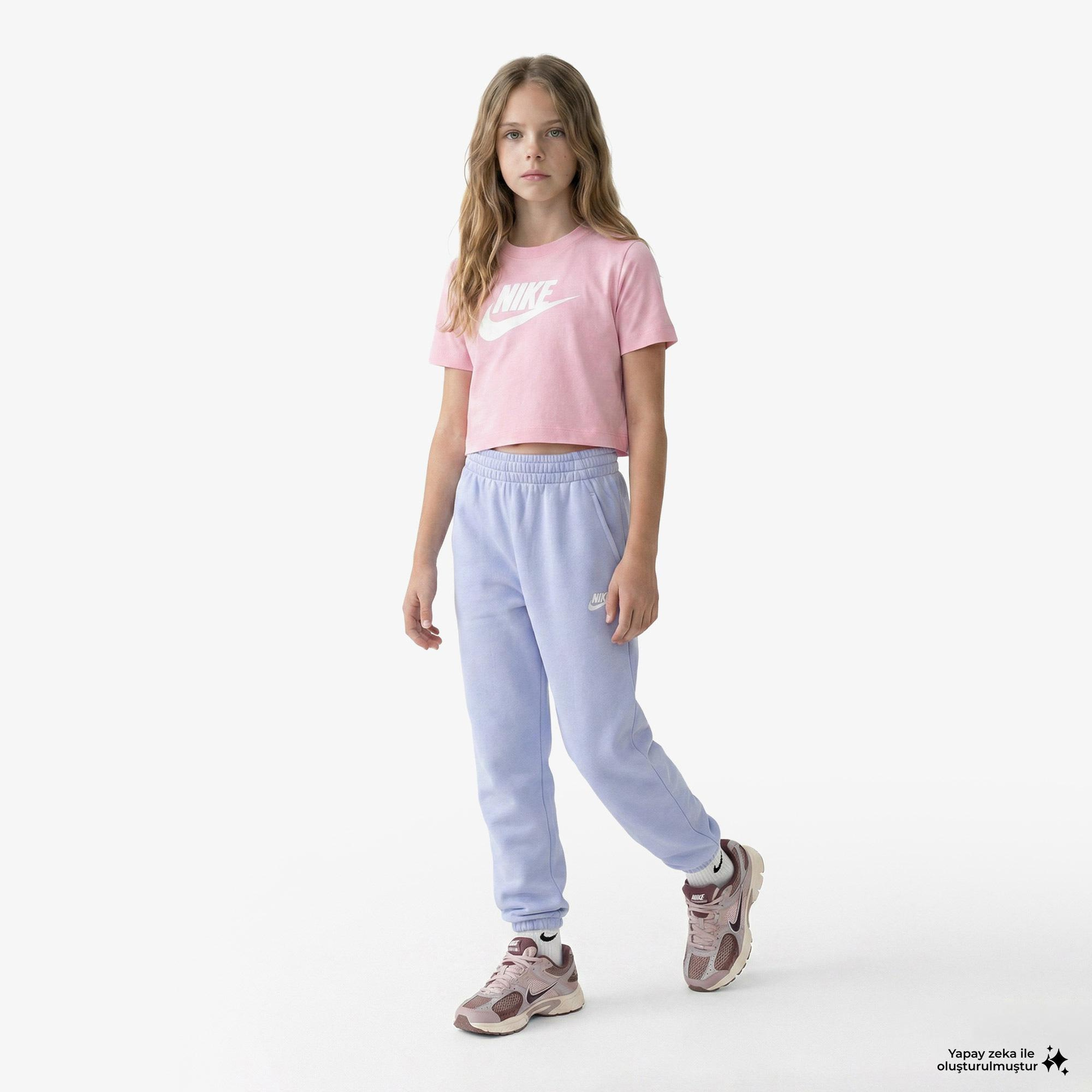 Nike Sportswear Futura Çocuk Pembe Crop T-Shirt