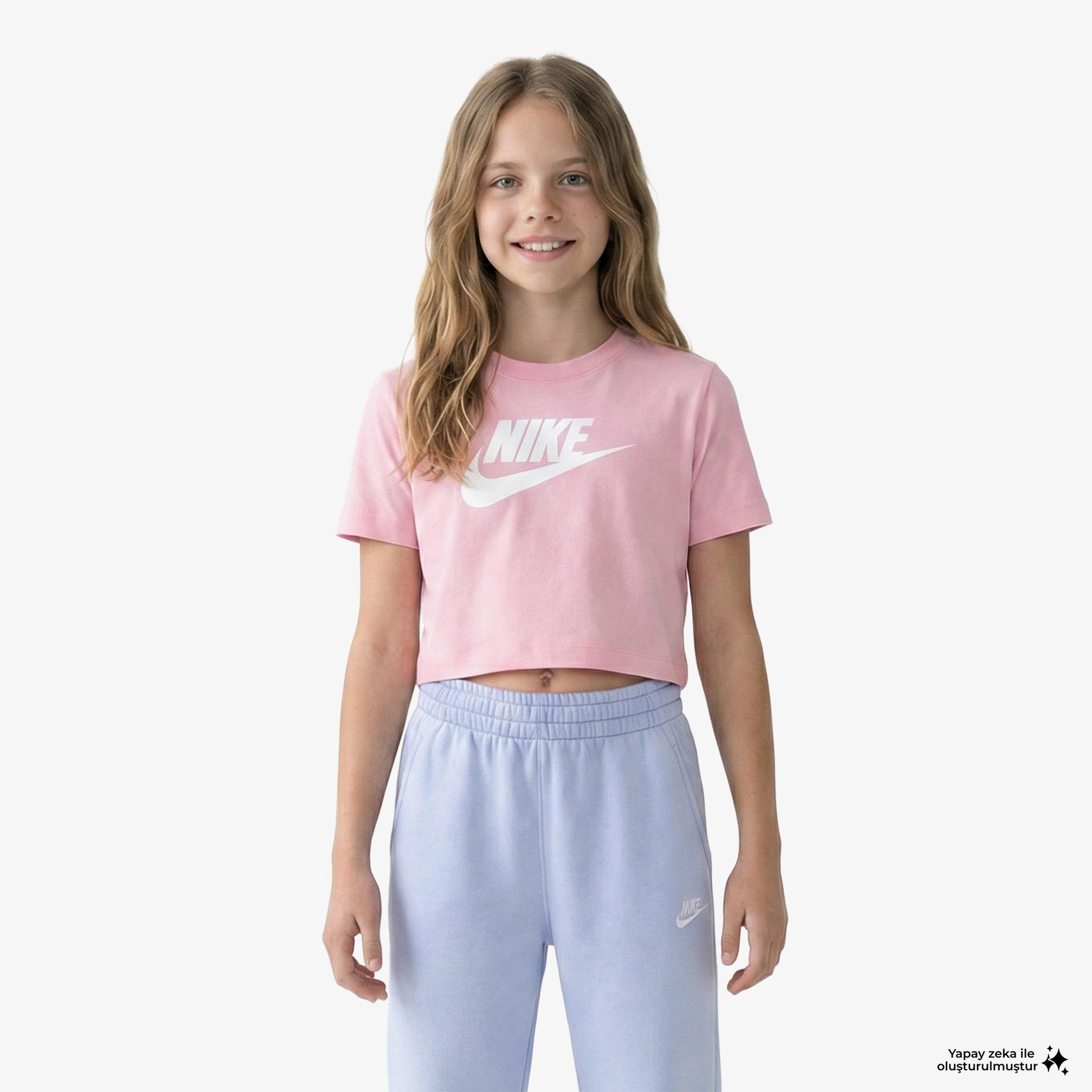 Nike Sportswear Futura Çocuk Pembe Crop T-Shirt