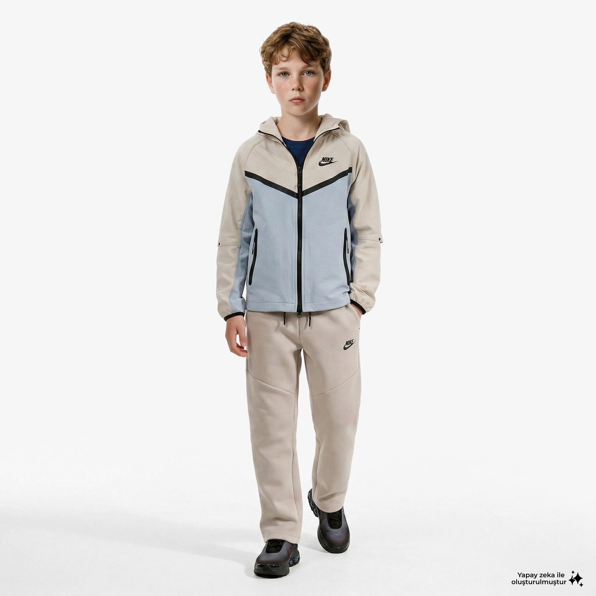Nike Sportswear Tech Fleece Çocuk Bej Eşofman Altı