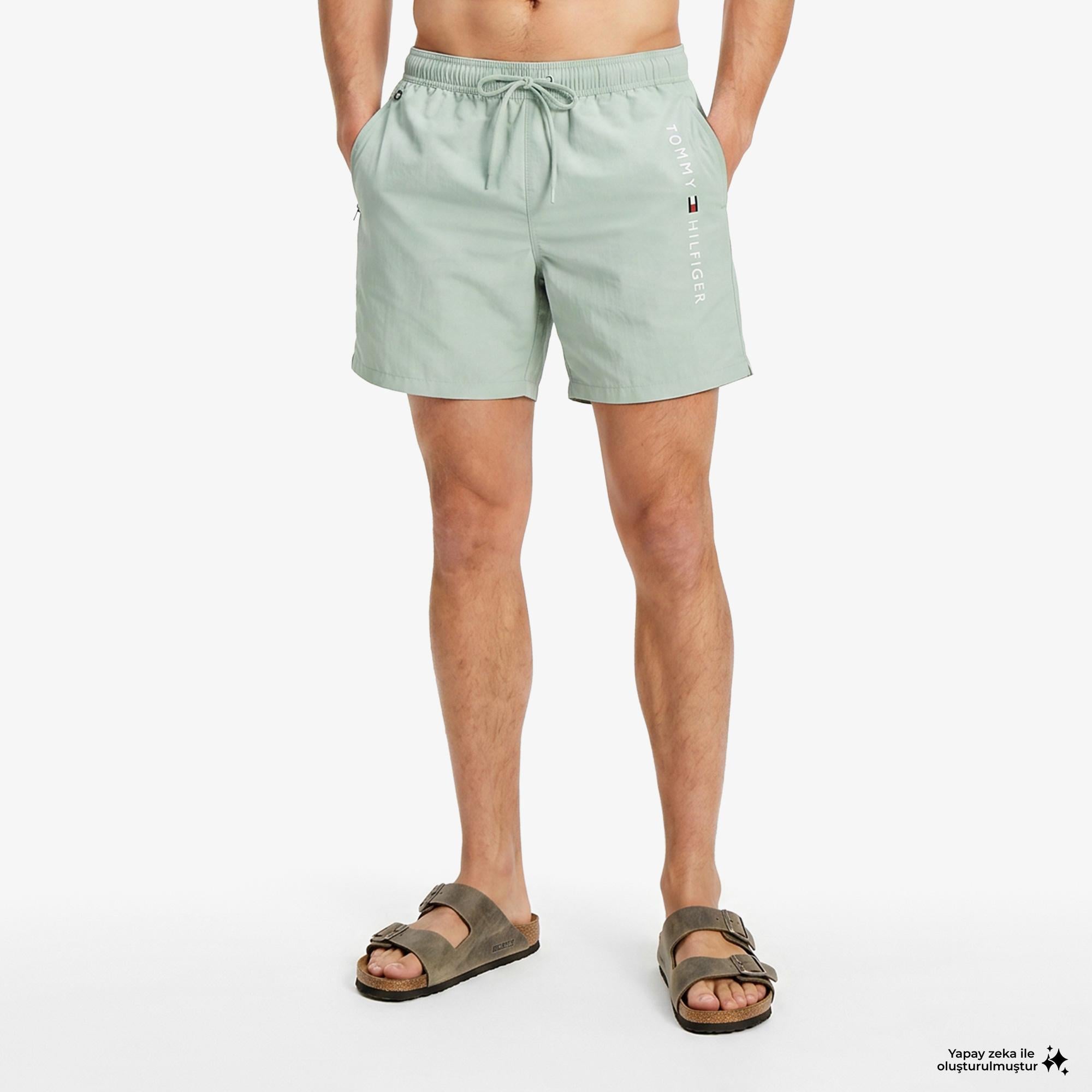 Tommy Hilfiger Original Erkek Gri Deniz Şortu