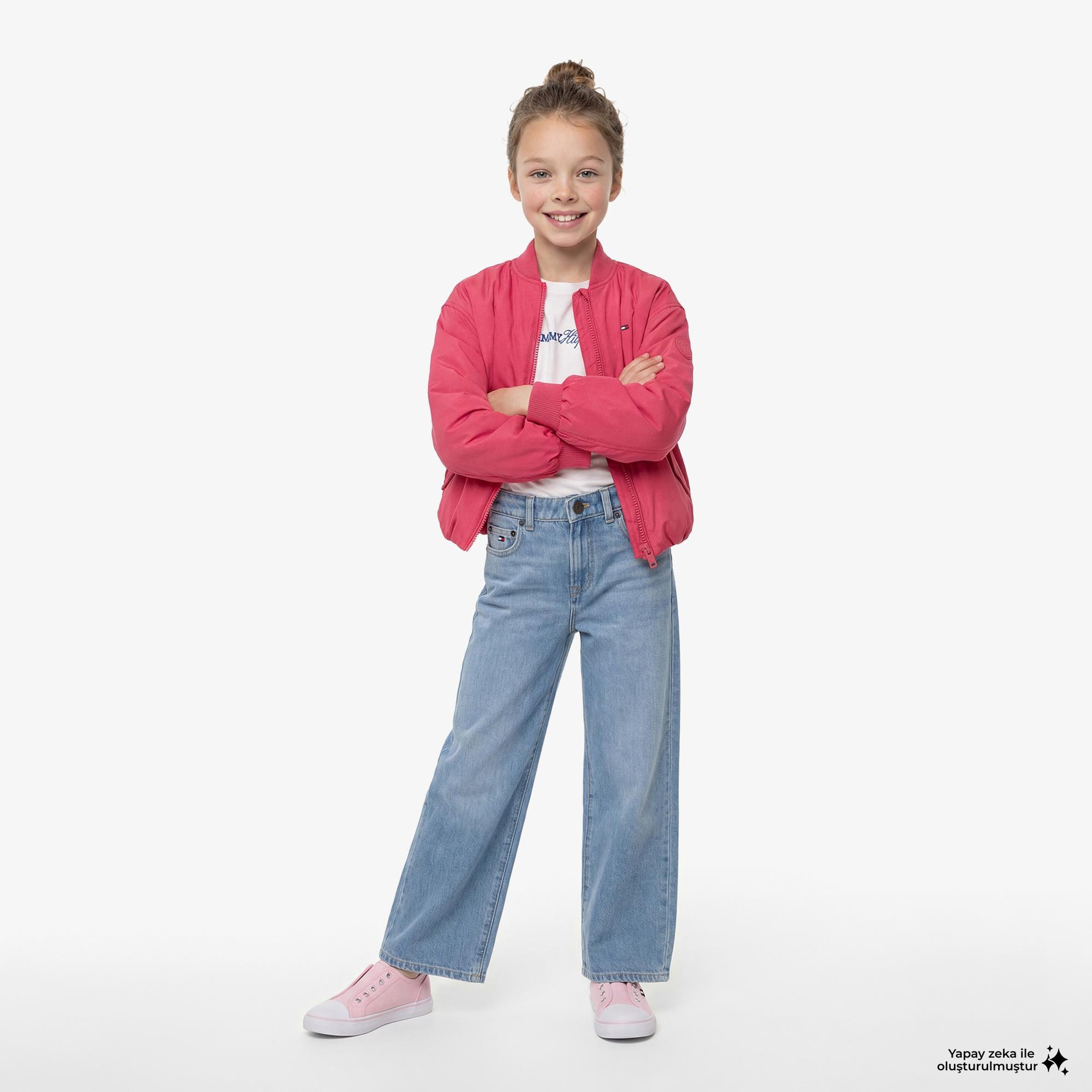 Tommy Hilfiger Essentials Çocuk Pembe Ceket