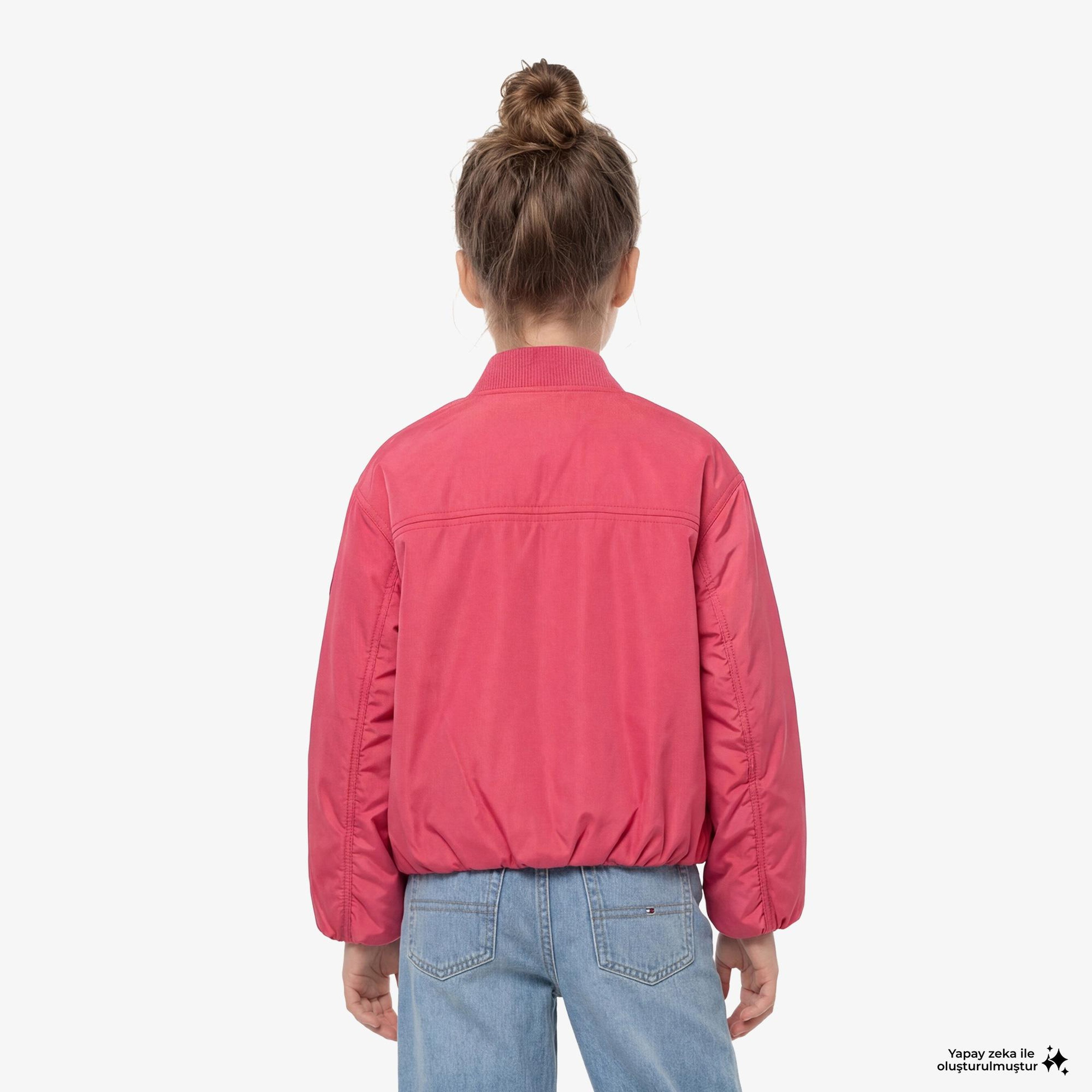 Tommy Hilfiger Essentials Çocuk Pembe Ceket