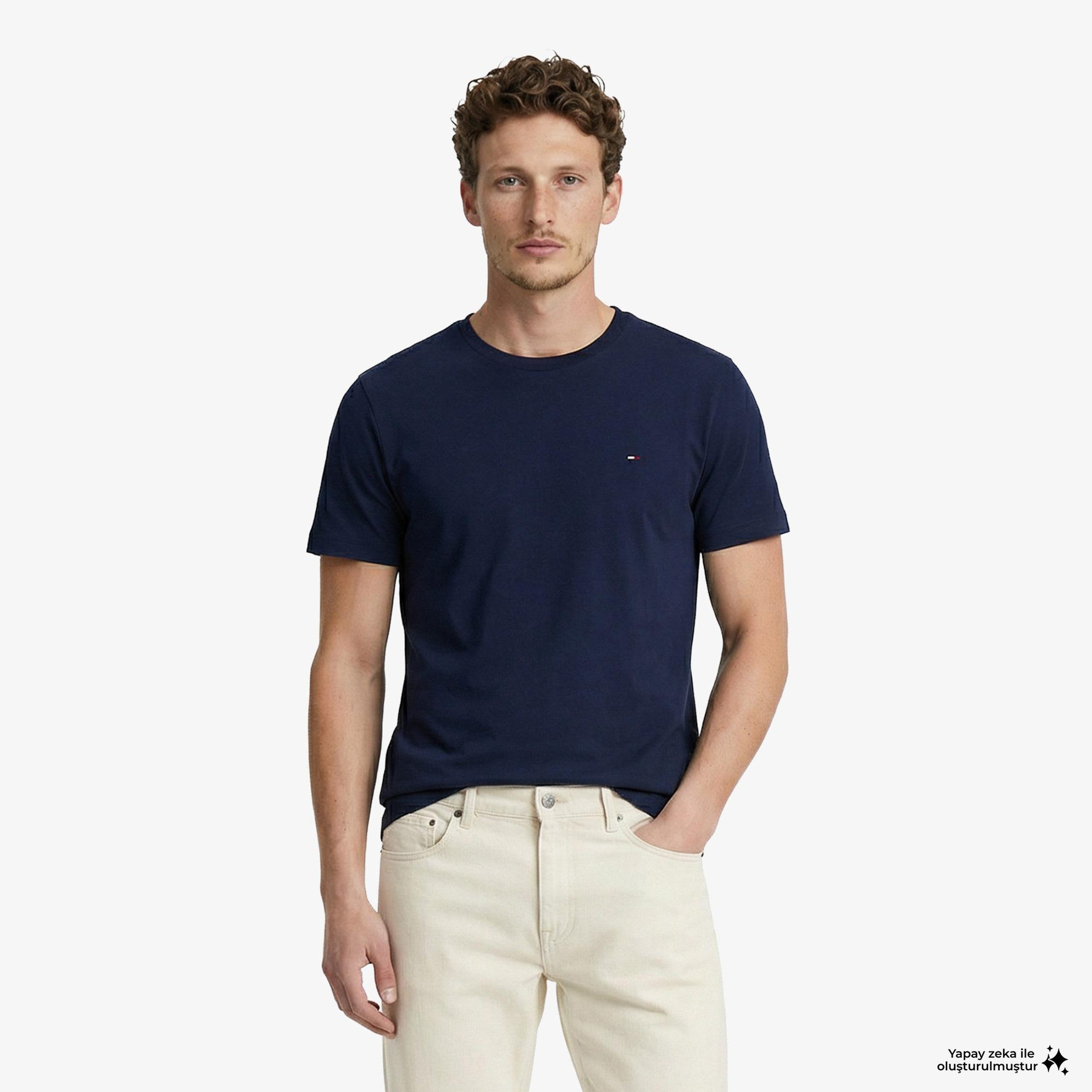 Tommy Hilfiger Core Essentials Erkek Lacivert T-Shirt