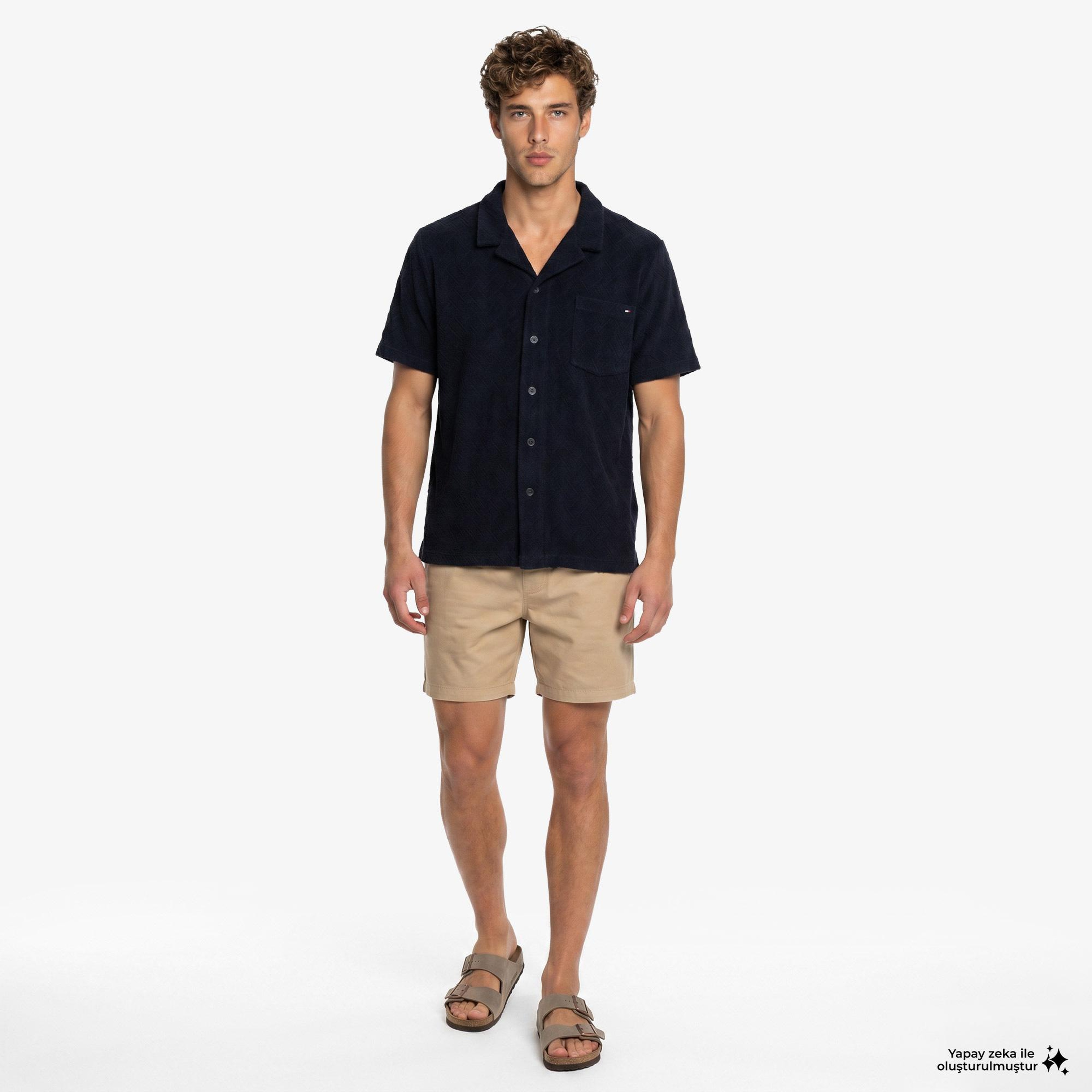 Tommy Hilfiger Essentials-C Erkek Lacivert Crop T-Shirt