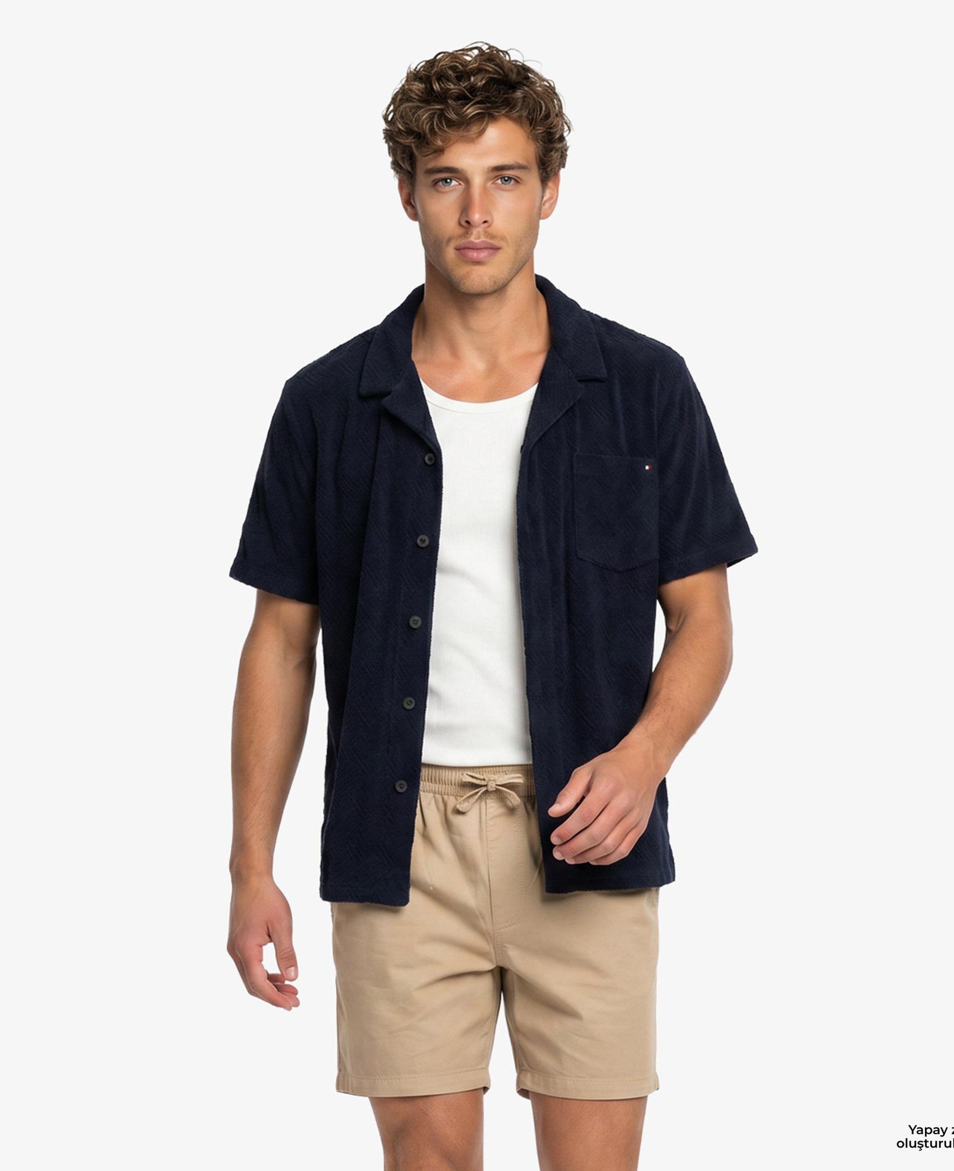 Tommy Hilfiger Essentials-C Erkek Lacivert Crop T-Shirt