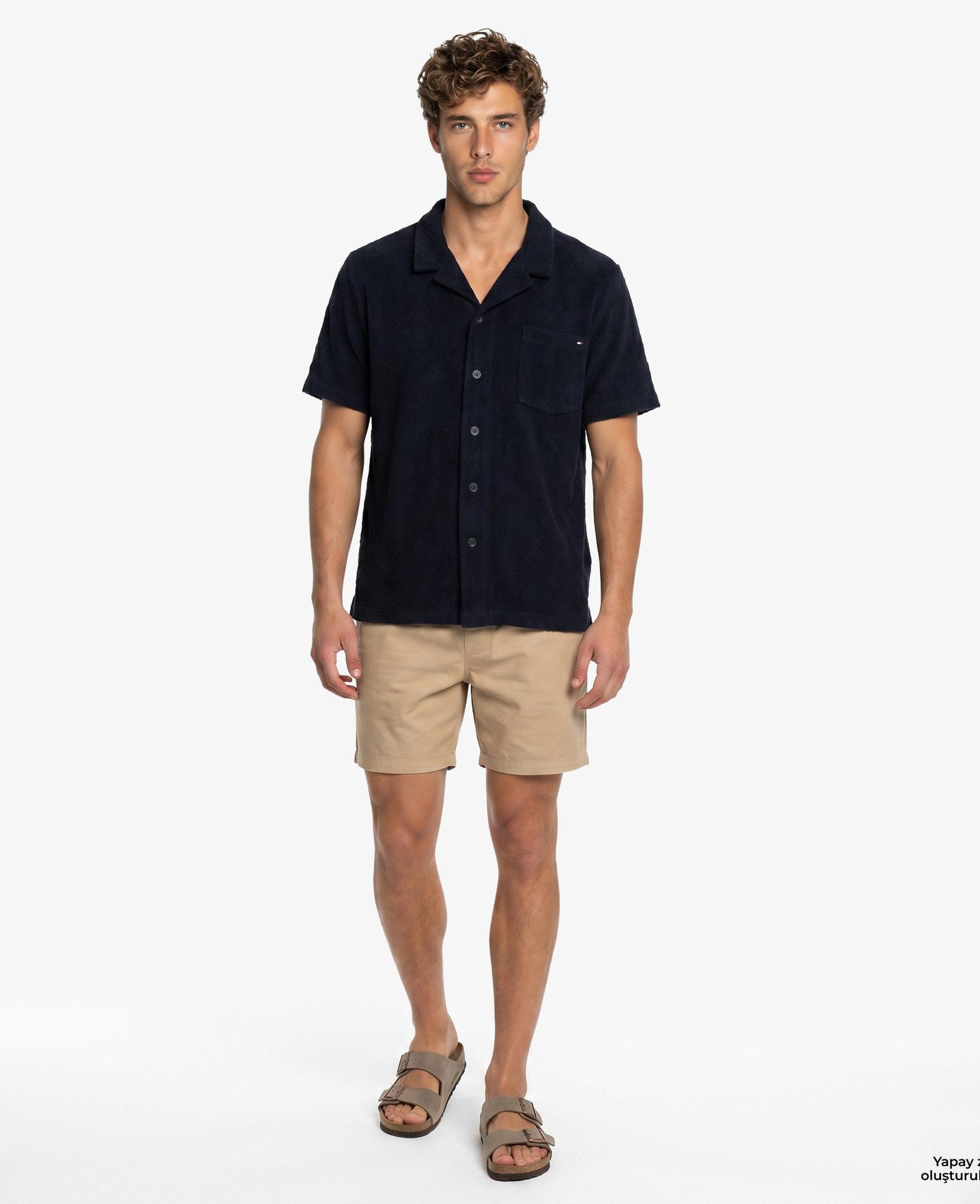 Tommy Hilfiger Essentials-C Erkek Lacivert Crop T-Shirt