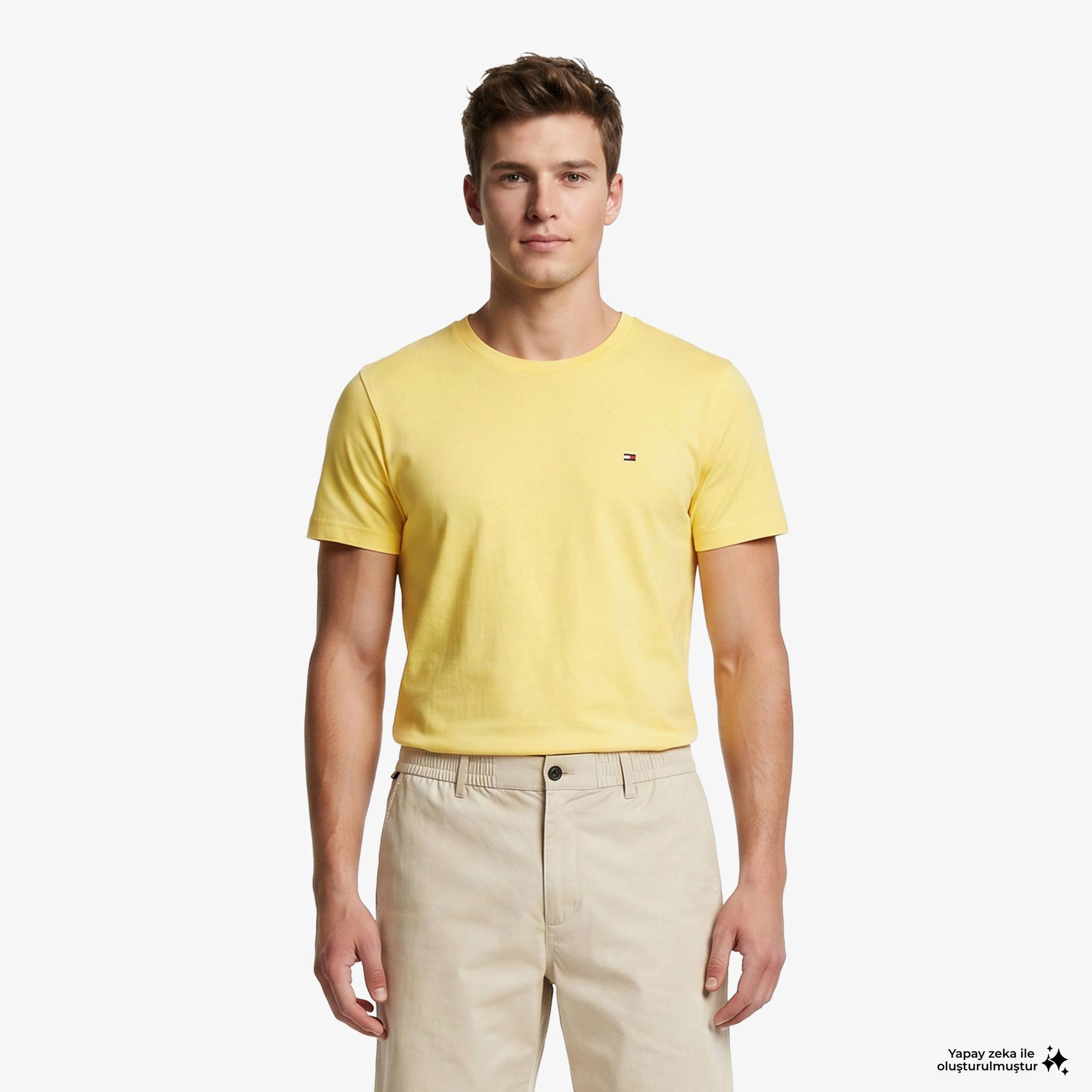 Tommy Hilfiger Core Essentials Erkek Sarı T-Shirt