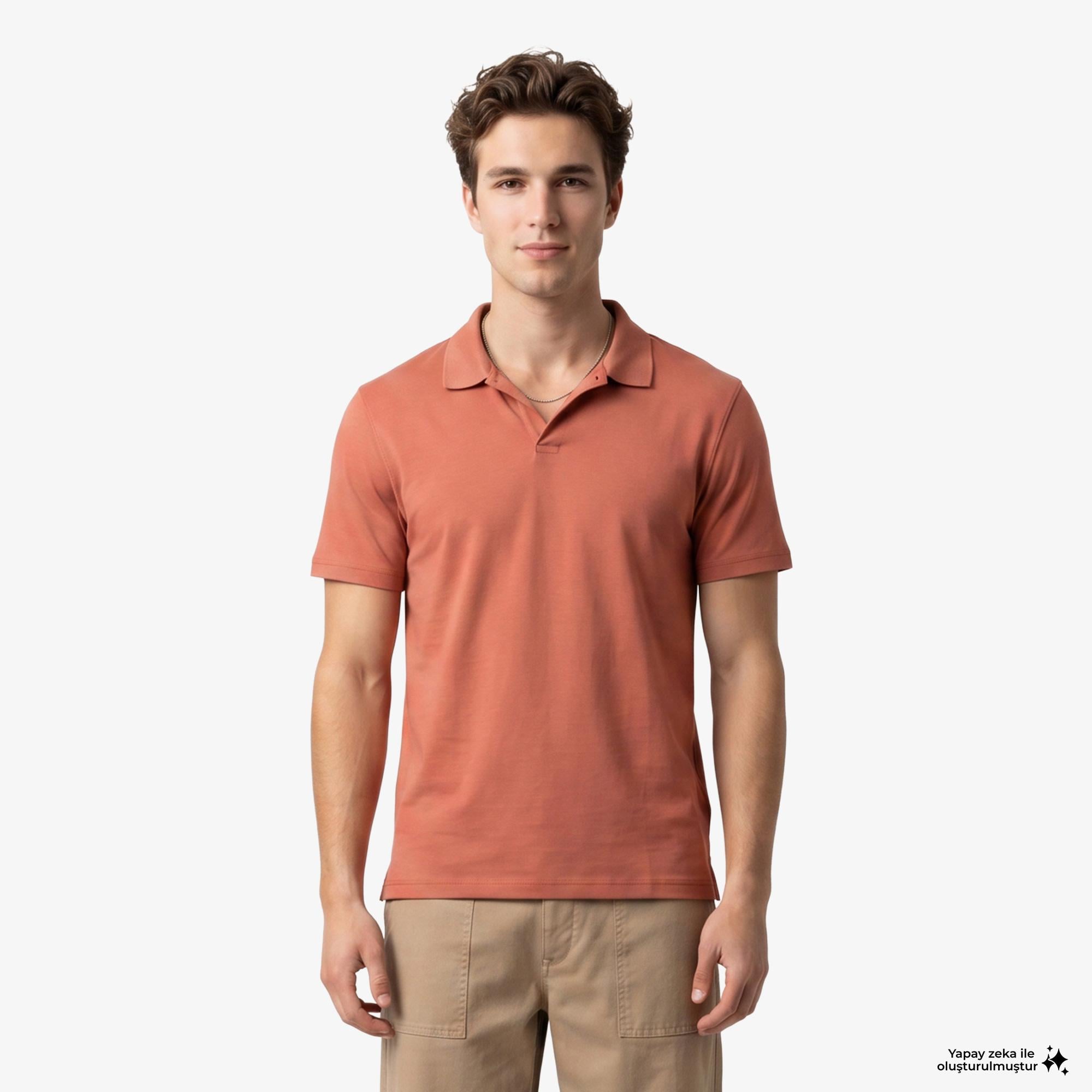 Calvin Klein Supima Chest Emb Erkek Kahverengi Polo