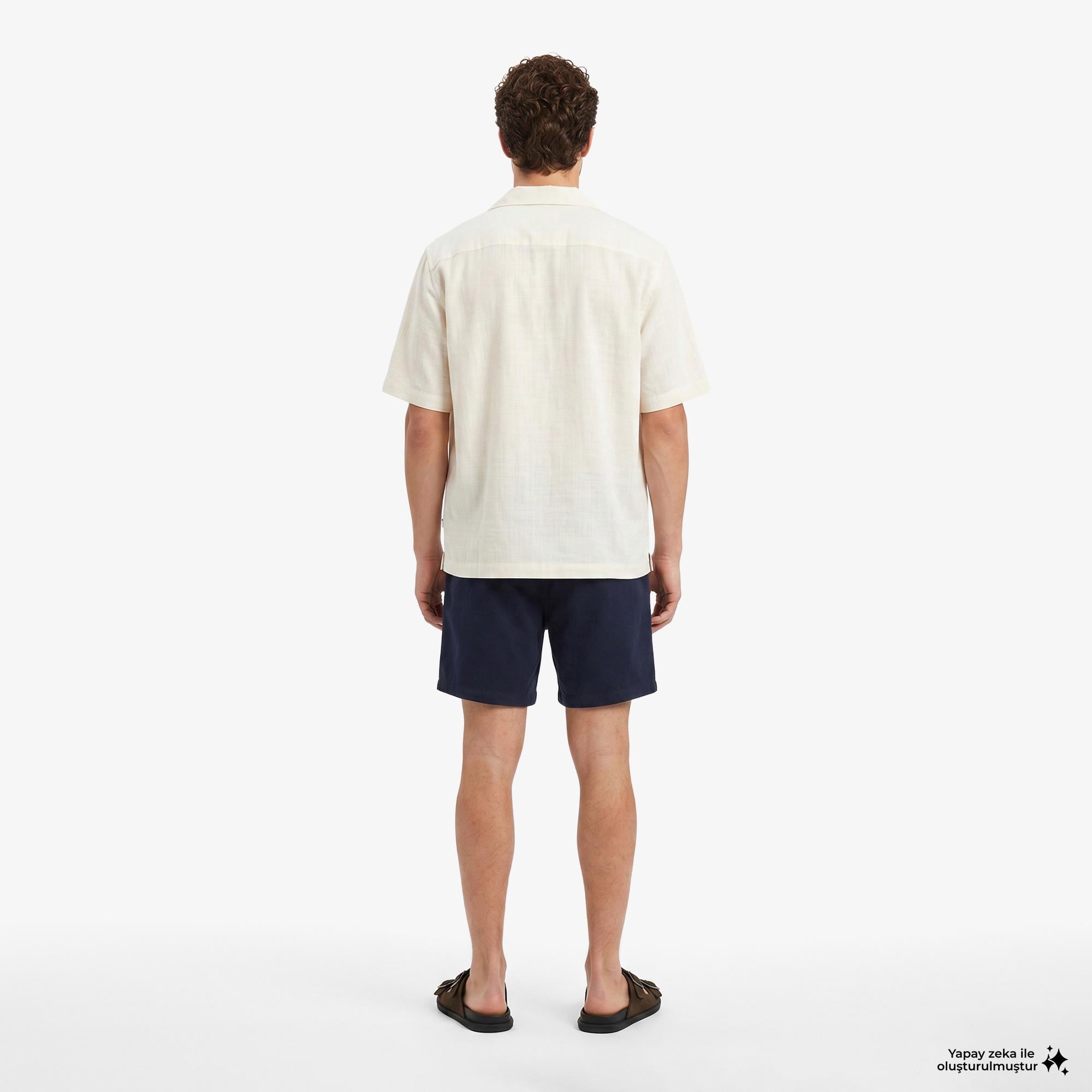 Tommy Hilfiger Beach Erkek Lacivert Keten Şort