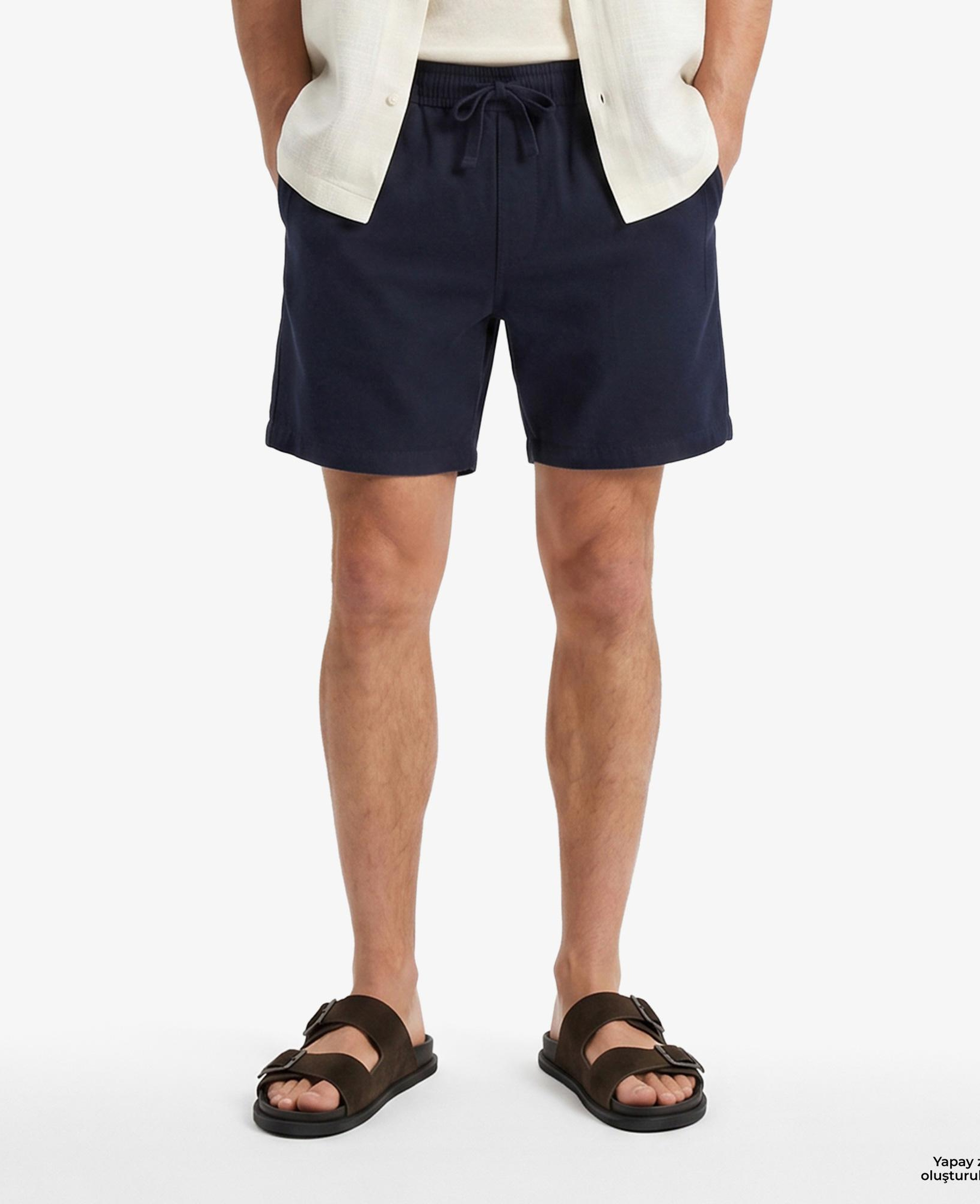 Tommy Hilfiger Beach Erkek Lacivert Keten Şort