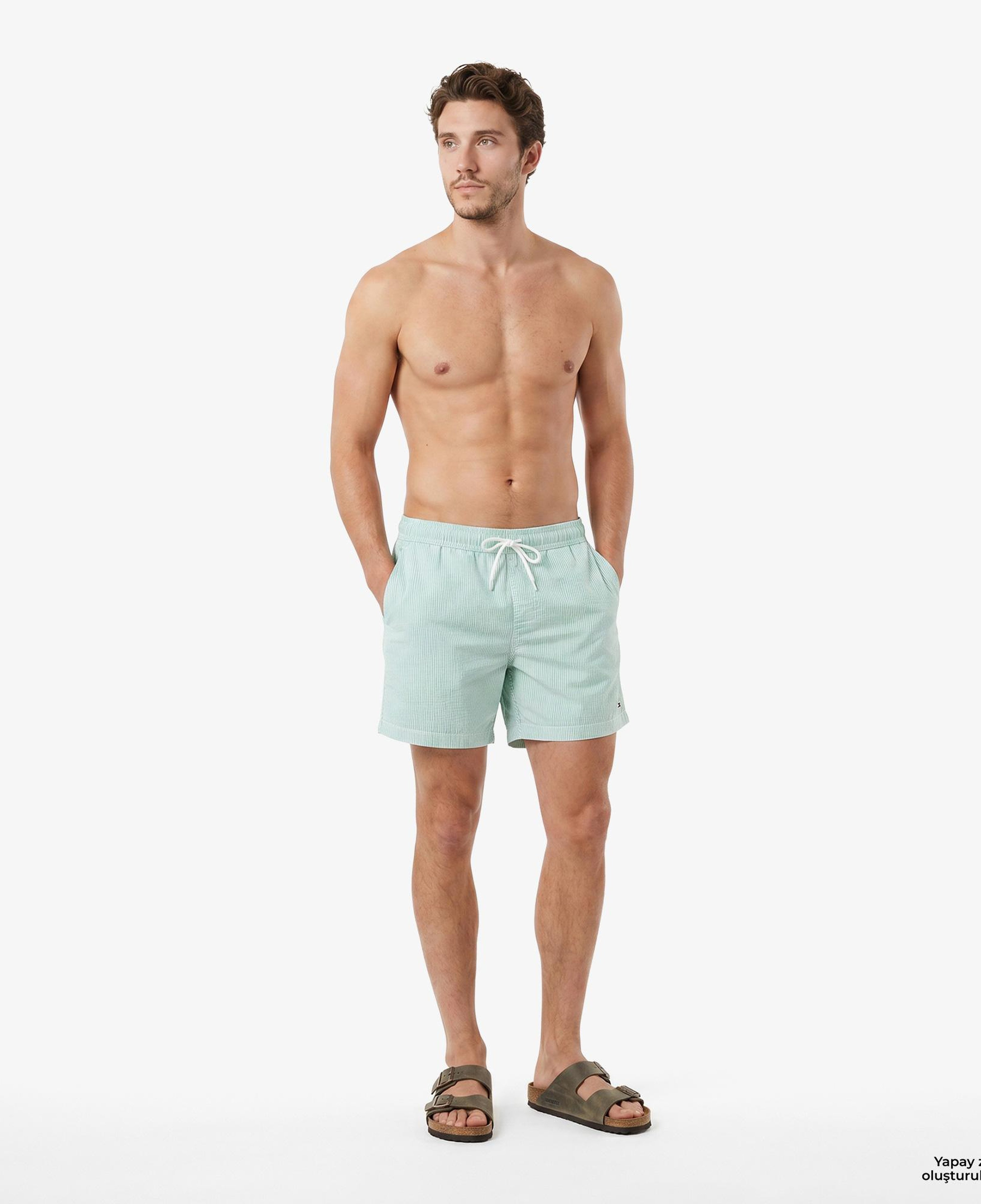 Tommy Hilfiger Essentials Erkek Yeşil Deniz Şortu