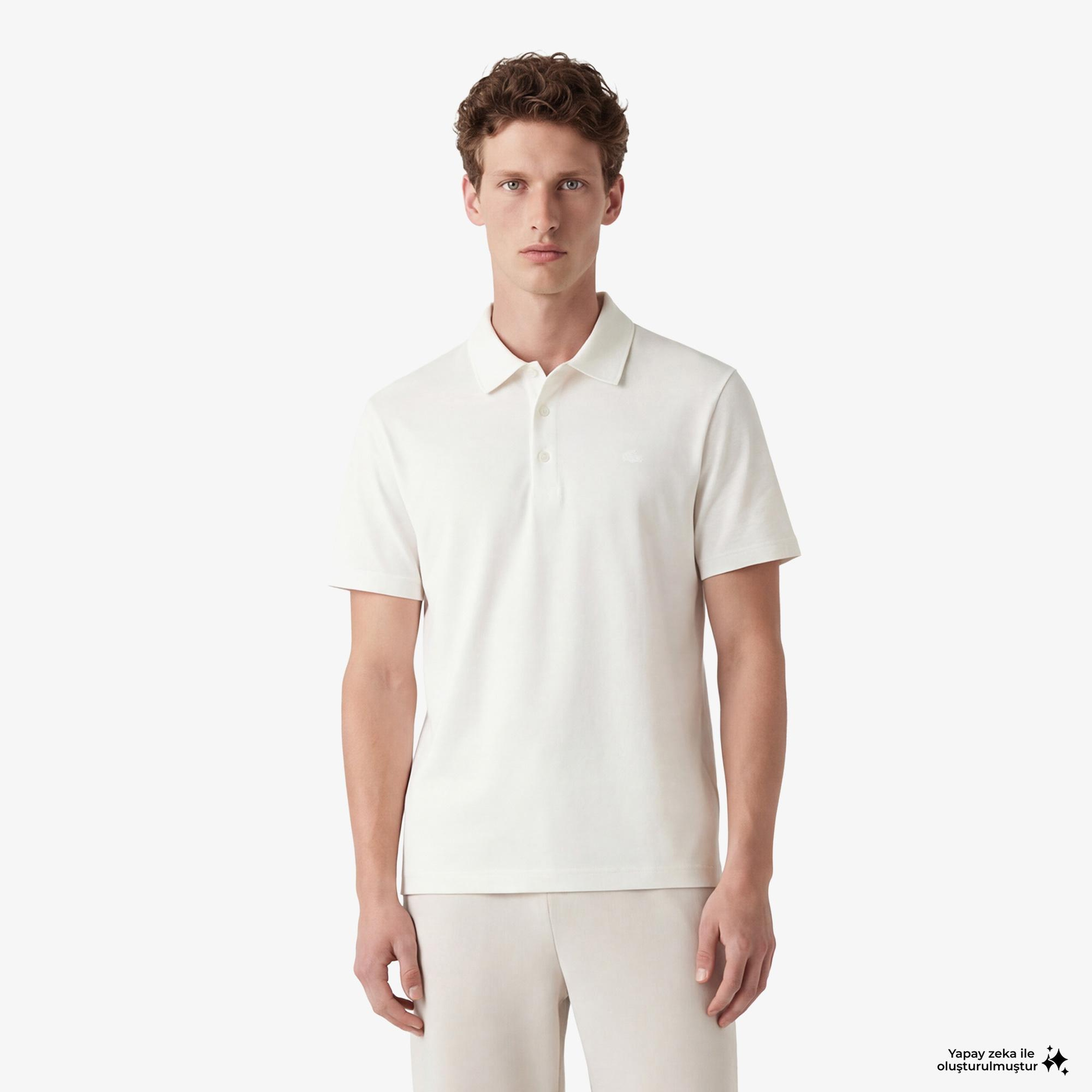 Erkek Regular Fit Beyaz Polo