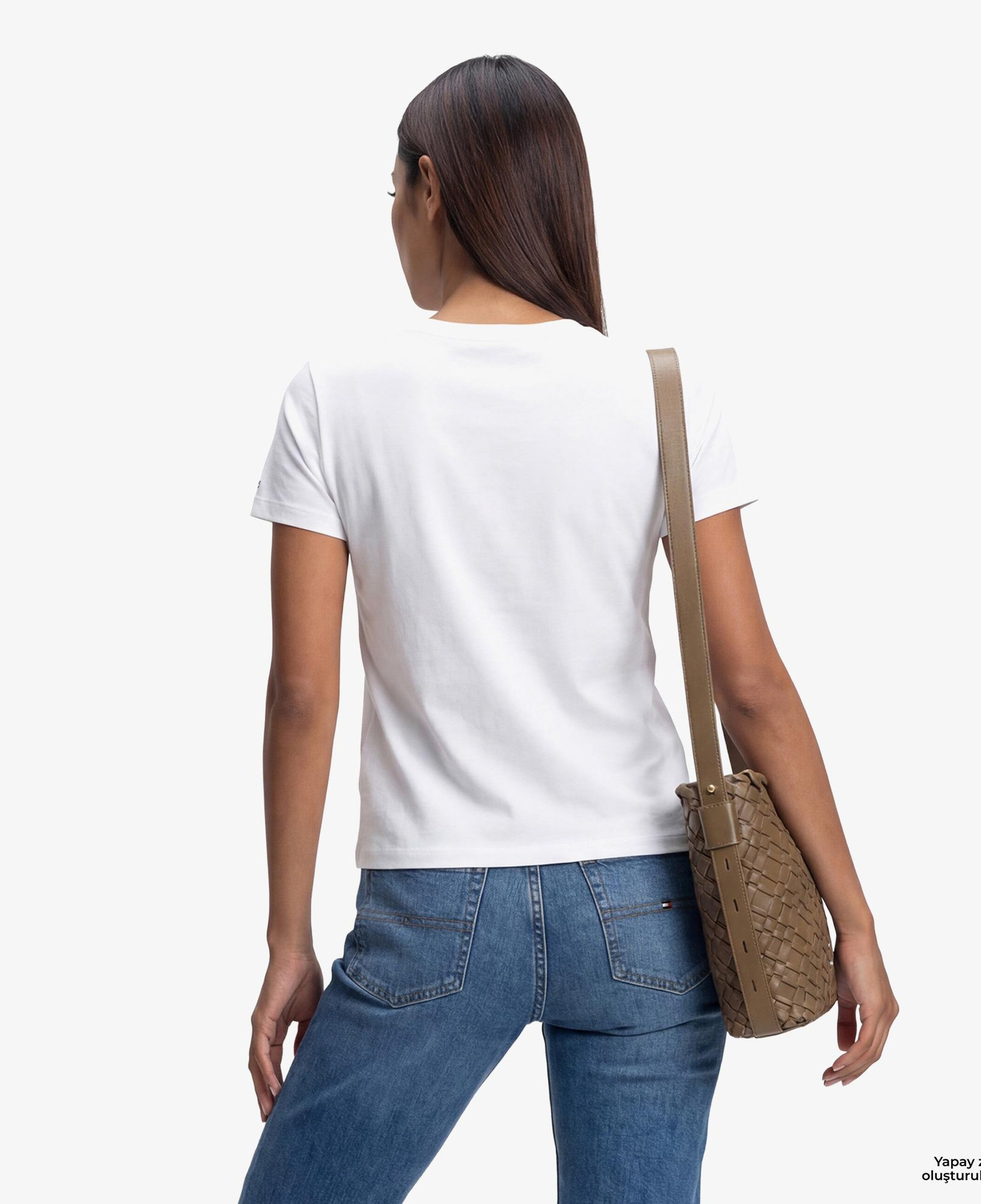 Tommy Hilfiger Script Kadın Beyaz T-Shirt